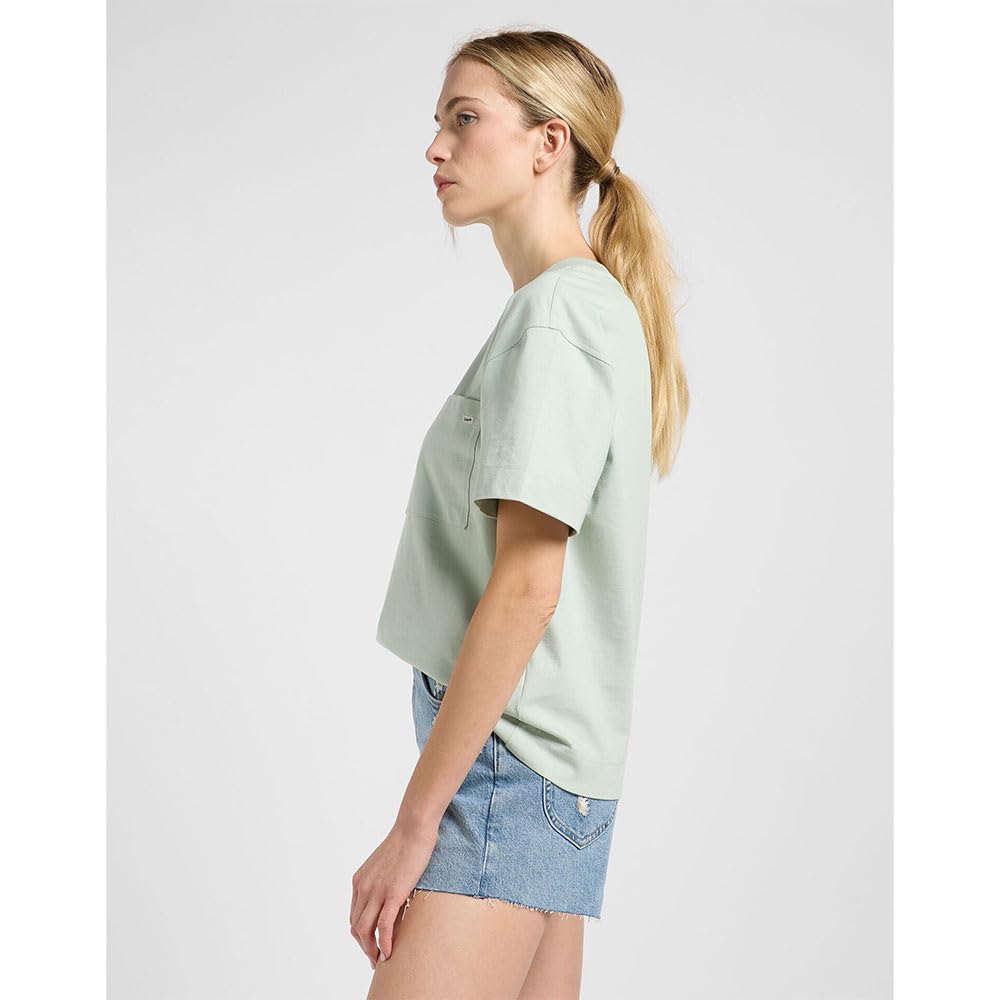 Lee Pocket Tee T-shirt Femme Mauve Douce Coupe Décontractée