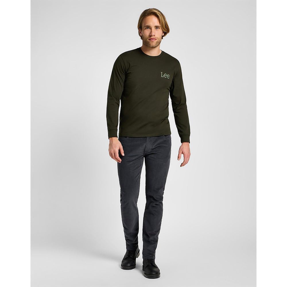 Lee Ls Med Wobbly tee-shirt homme vert olive coupe regular