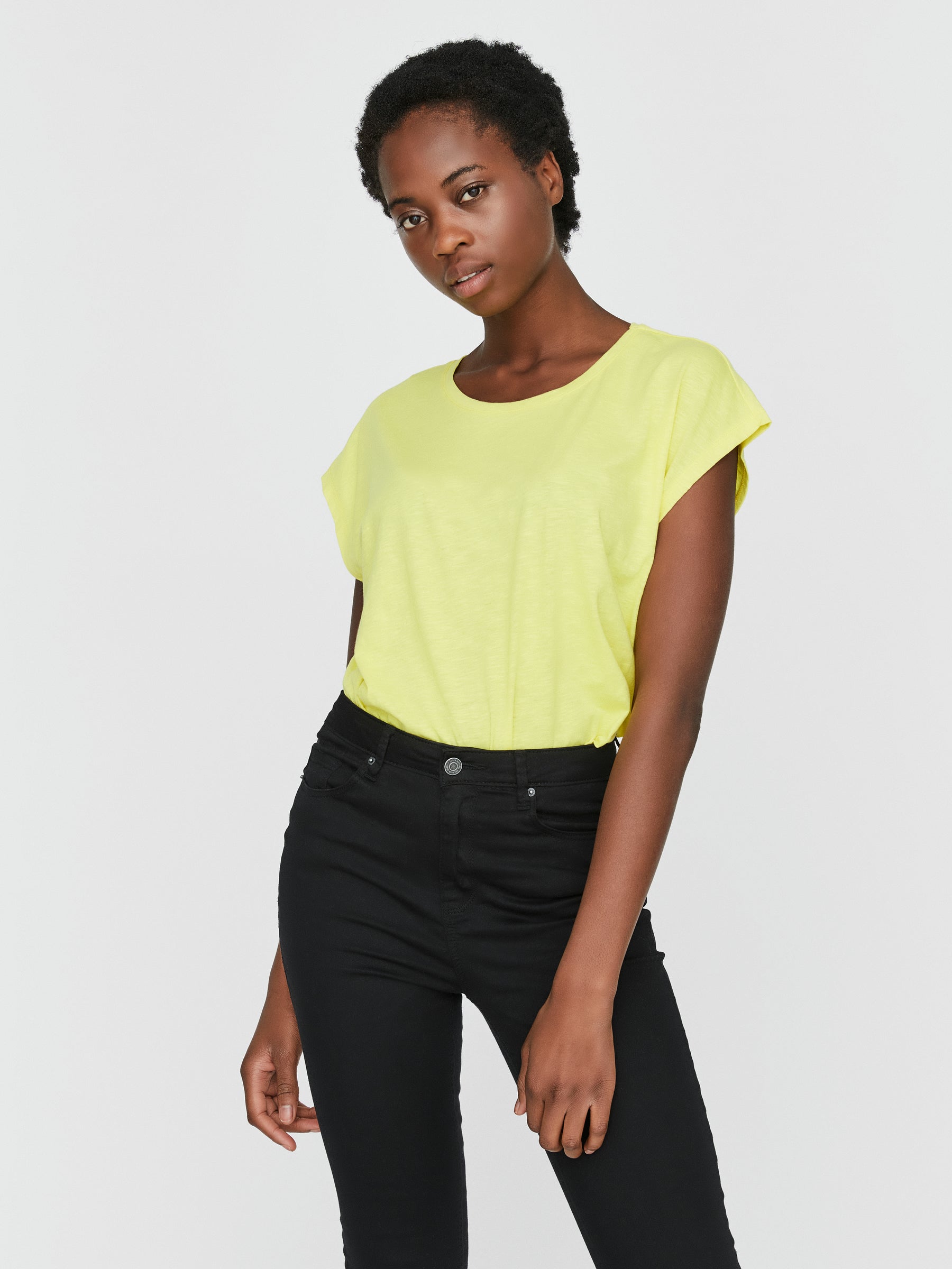 Noisy May t-shirt oversize col rond ourlet arrondi