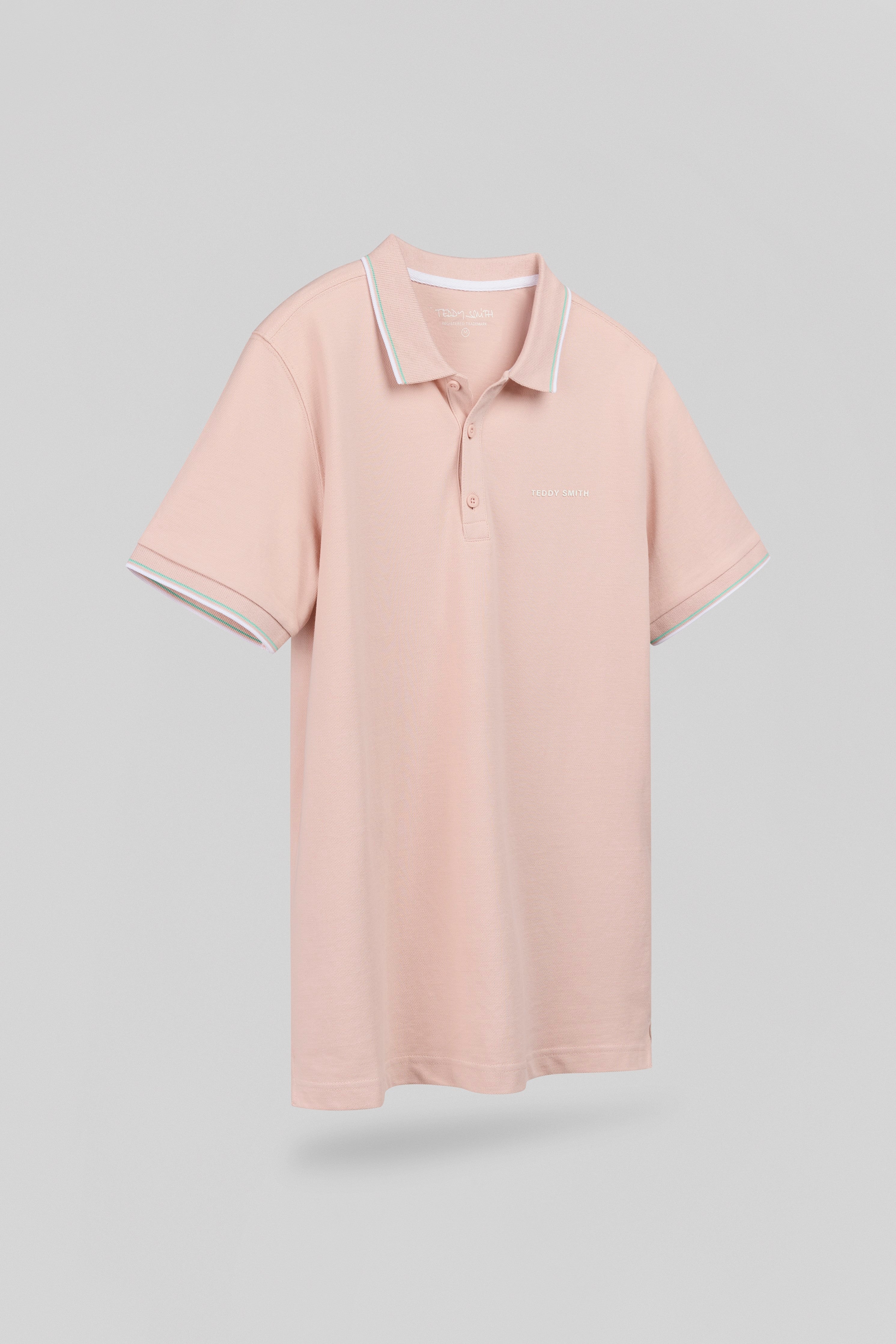 Teddy Smith Pasian 2 MC polo rose pastel coton