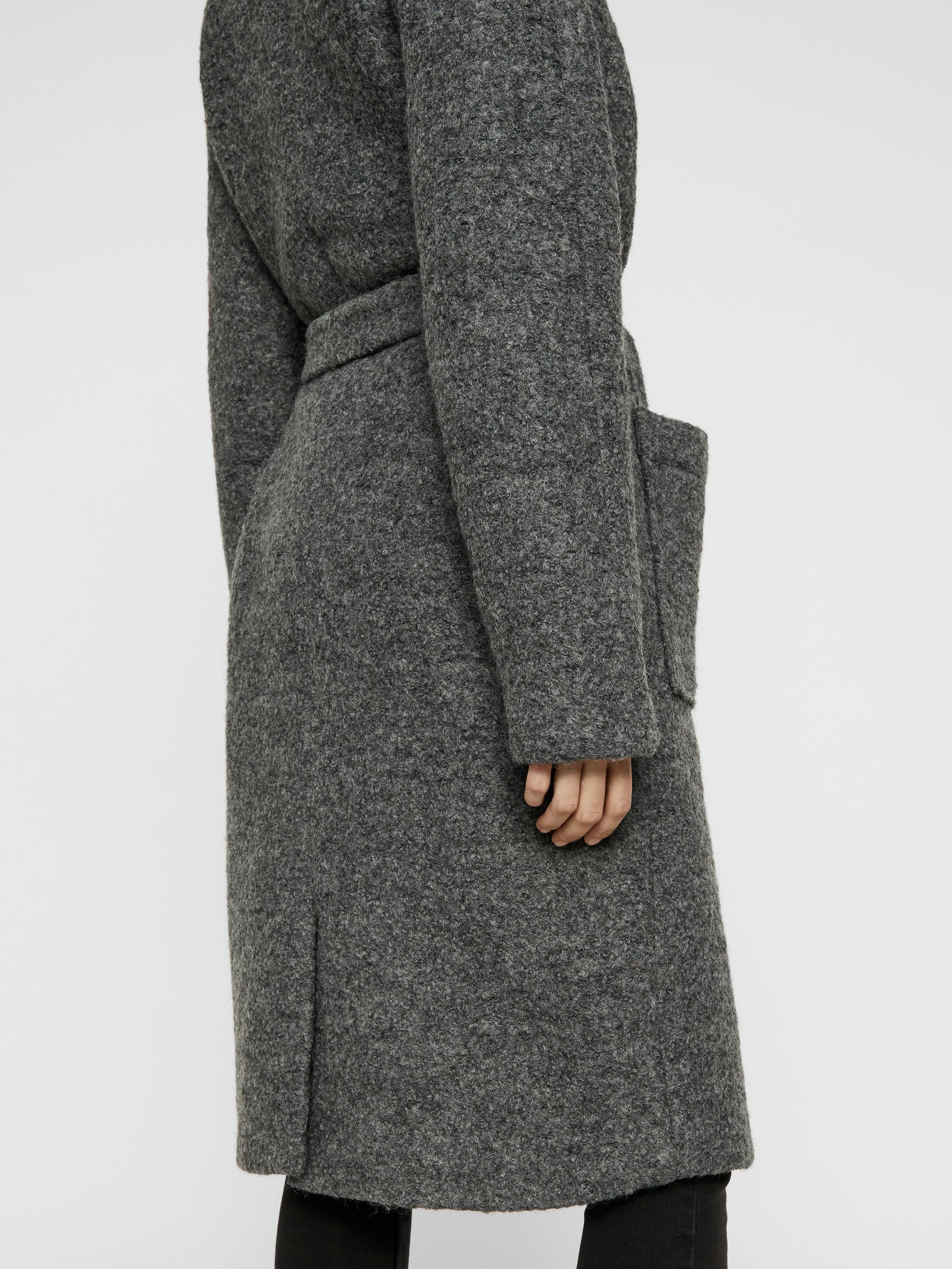 Noisy May manteau long laine ceinture taille lâche