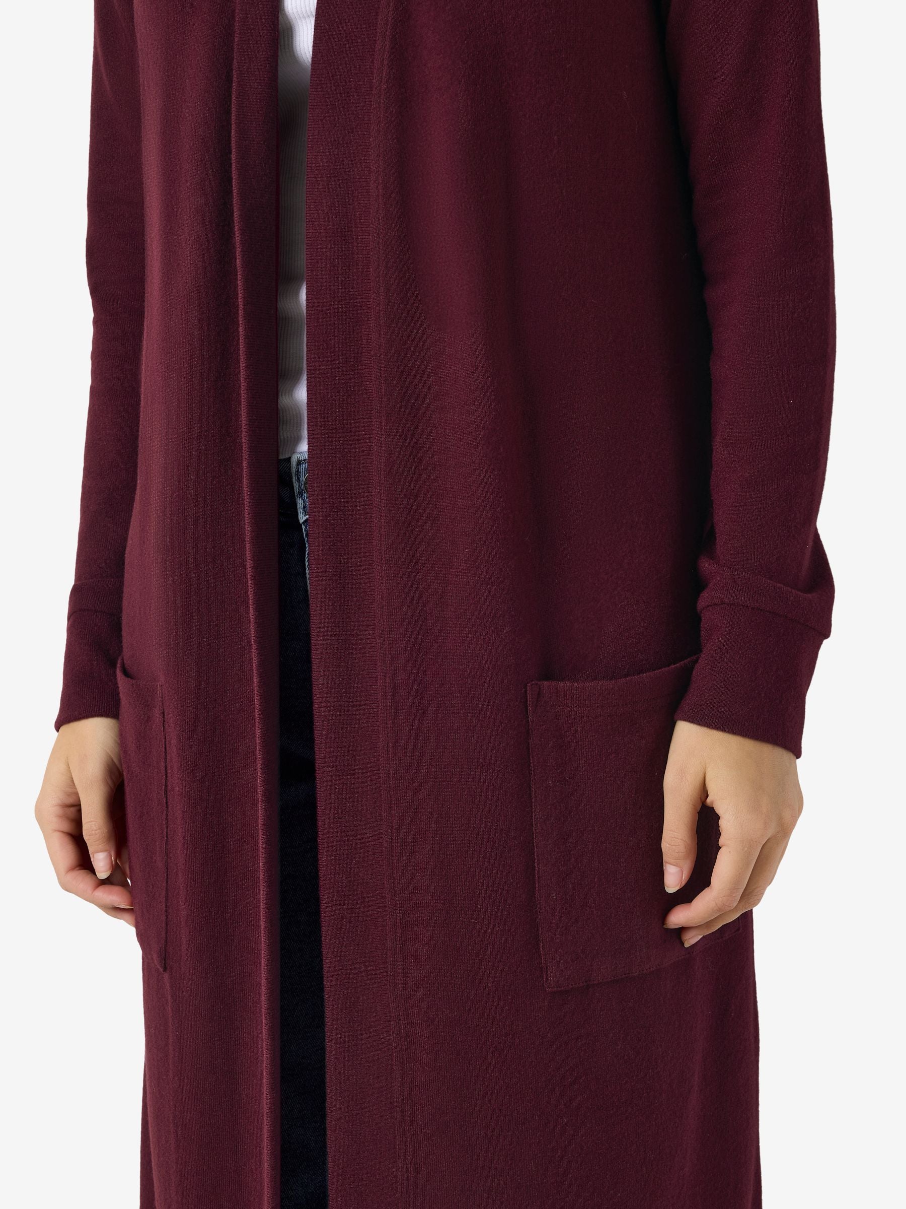 Noisy May gilet long ouvert poches maille douce