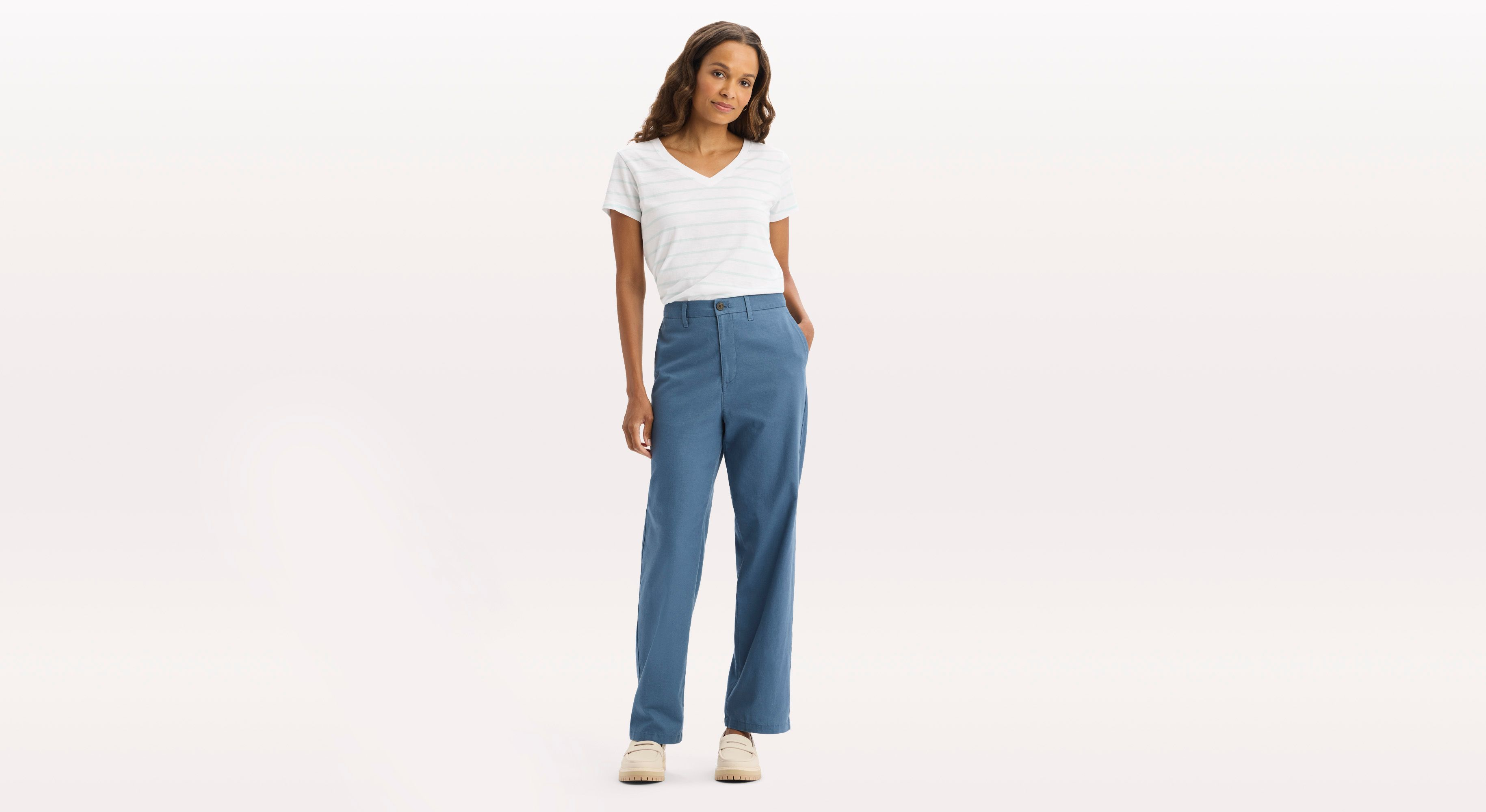 Dockers Blake High Straight chino bleu femme