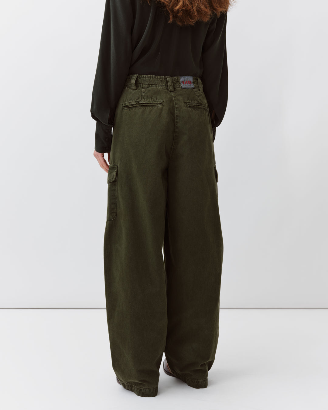 Diega Pargao pantalon cargo kaki ample coton