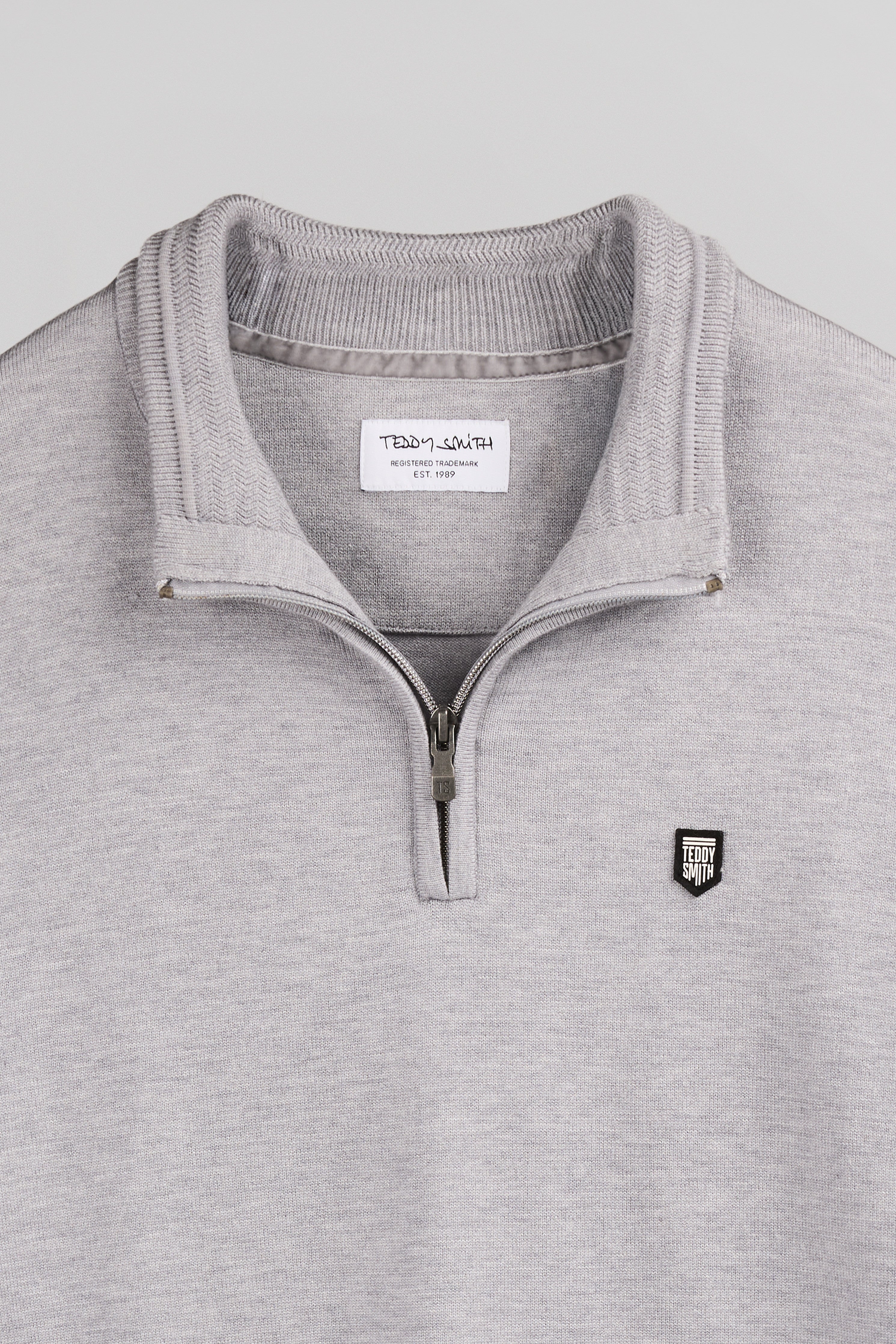 Teddy Smith P-Marty 2 pull gris chiné col zippé