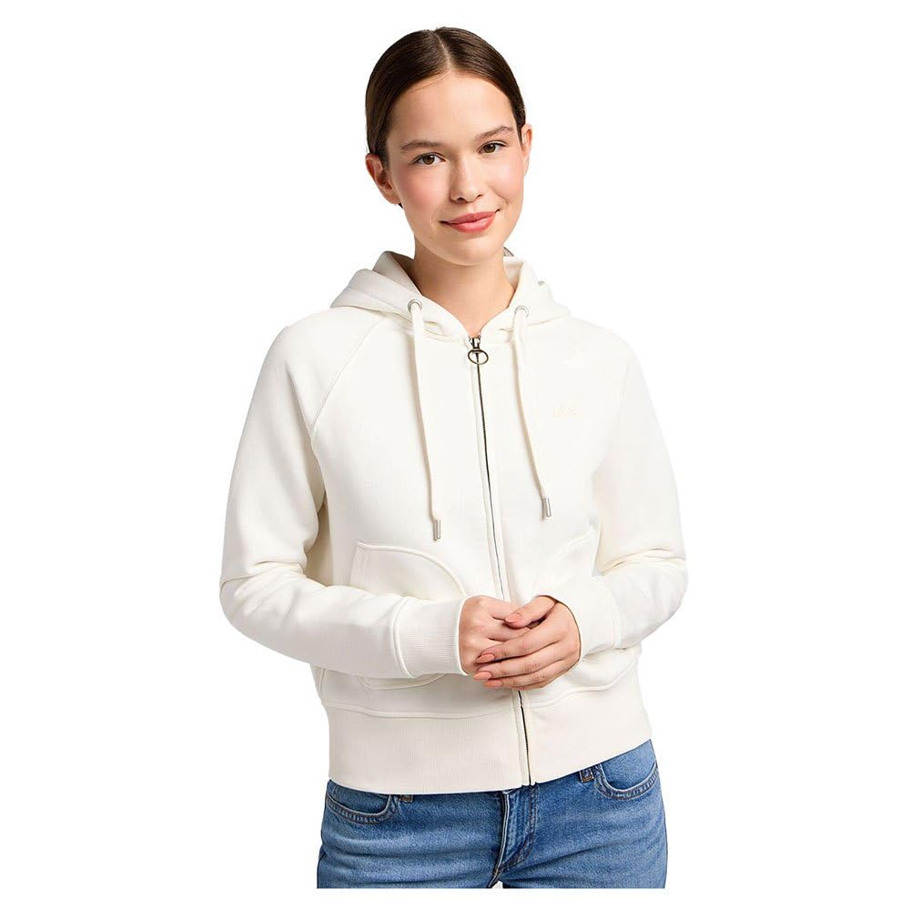 Lee Zip Through Hoodie sweat femme écru zippé capuche