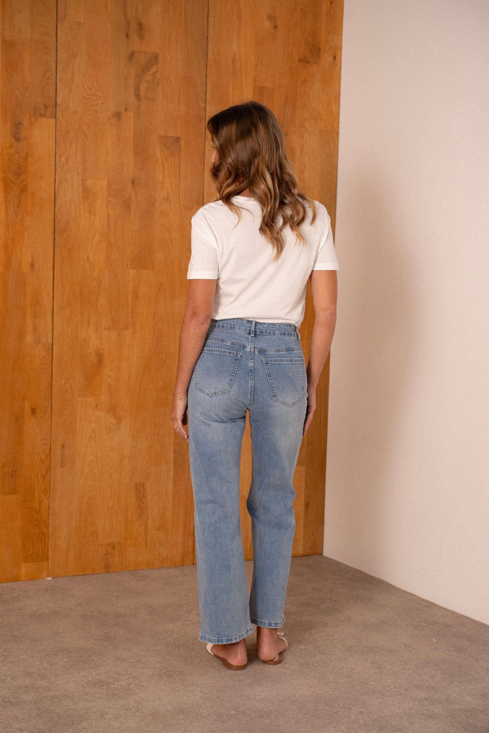 Maison Onado Amore jean wide leg bleu moyen poches cœur