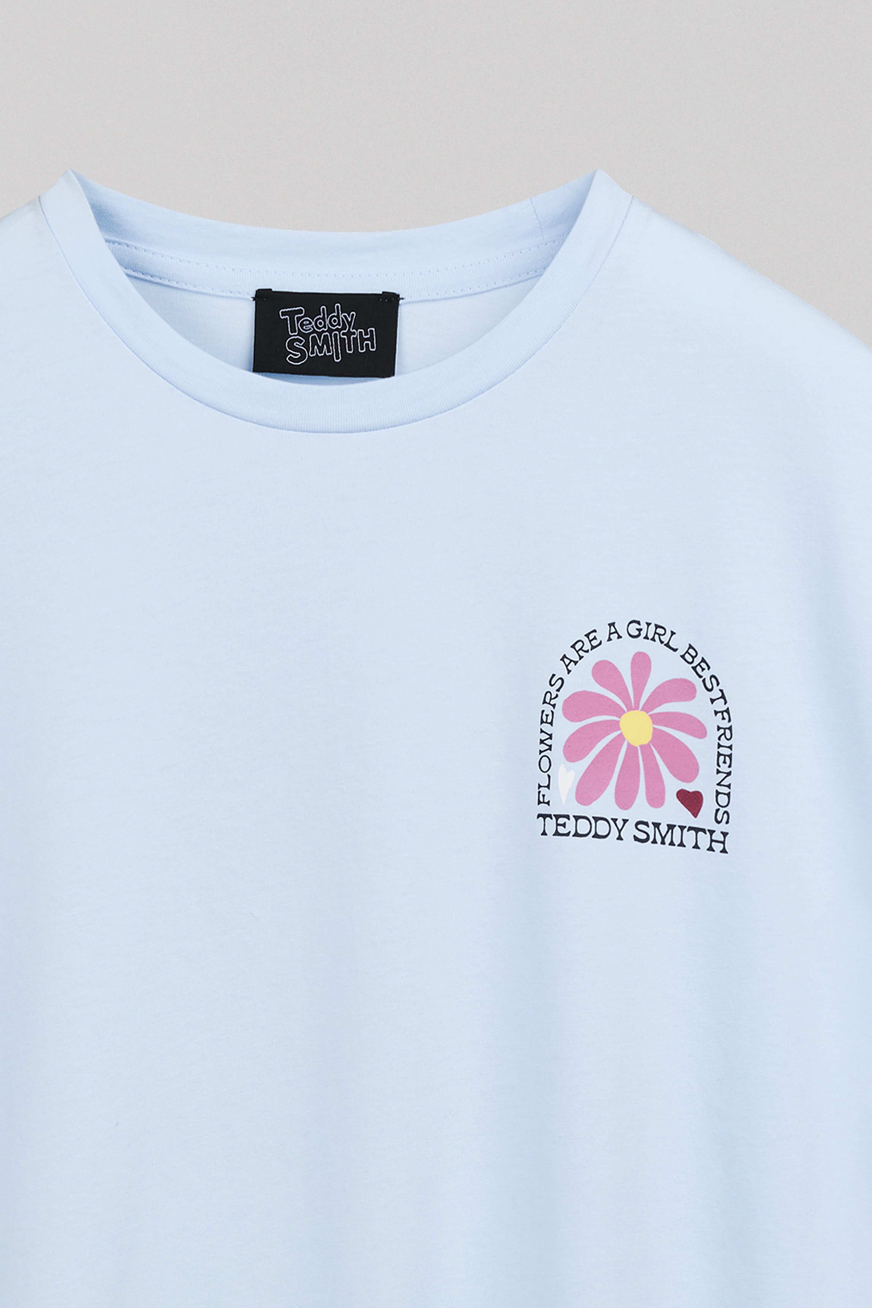 Teddy Smith T-Flowa MC t-shirt bleu clair floral femme ample
