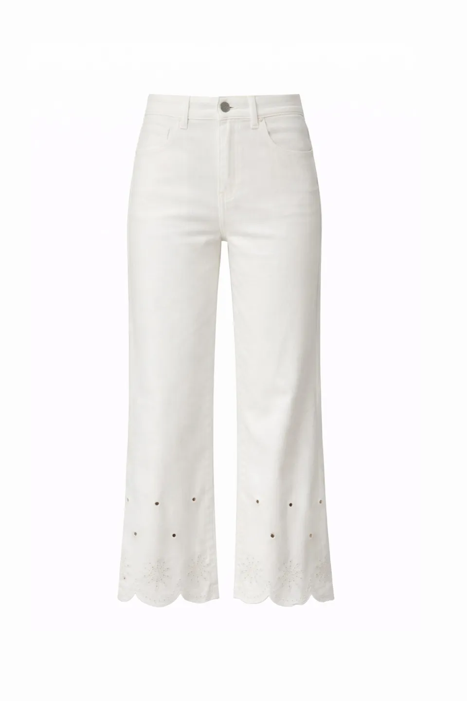Maison Onado Aure jean wide écru broderie soleil coton