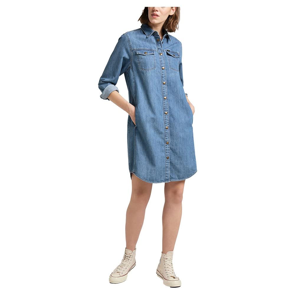 Lee Robe Chemise robe femme XL denim extensible délavé