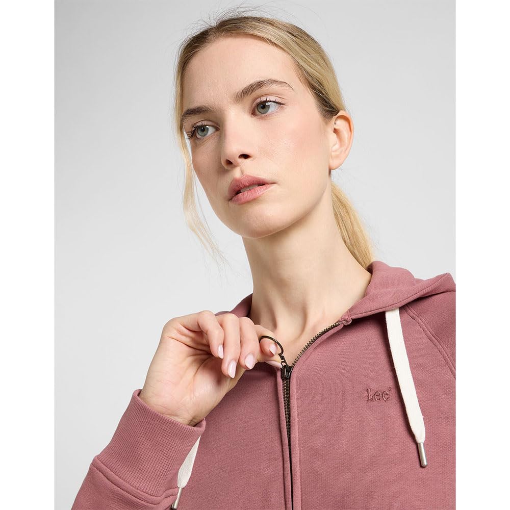Lee Zip Through Hoodie sweat femme écru zippé capuche