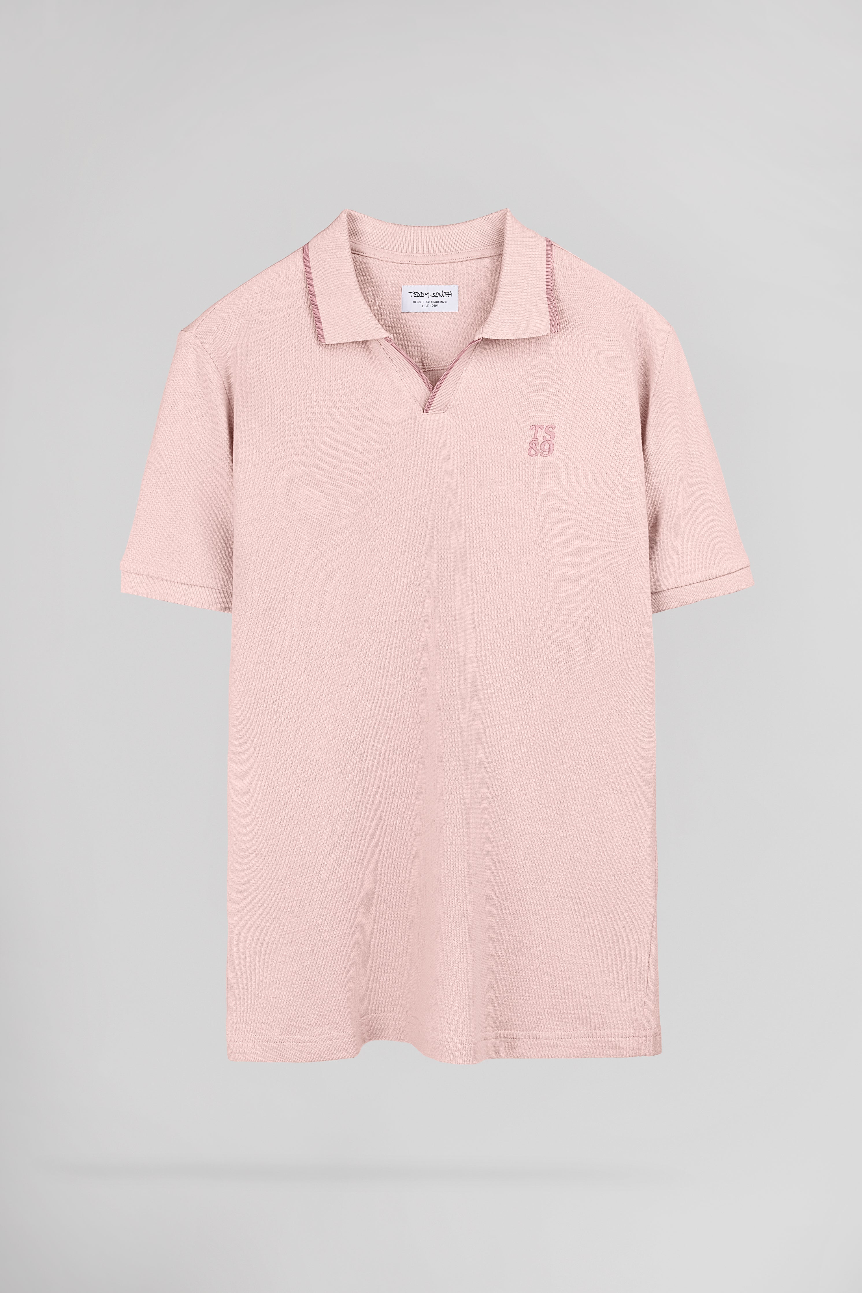 Teddy Smith P-Soner polo éponge homme rose pastel coton
