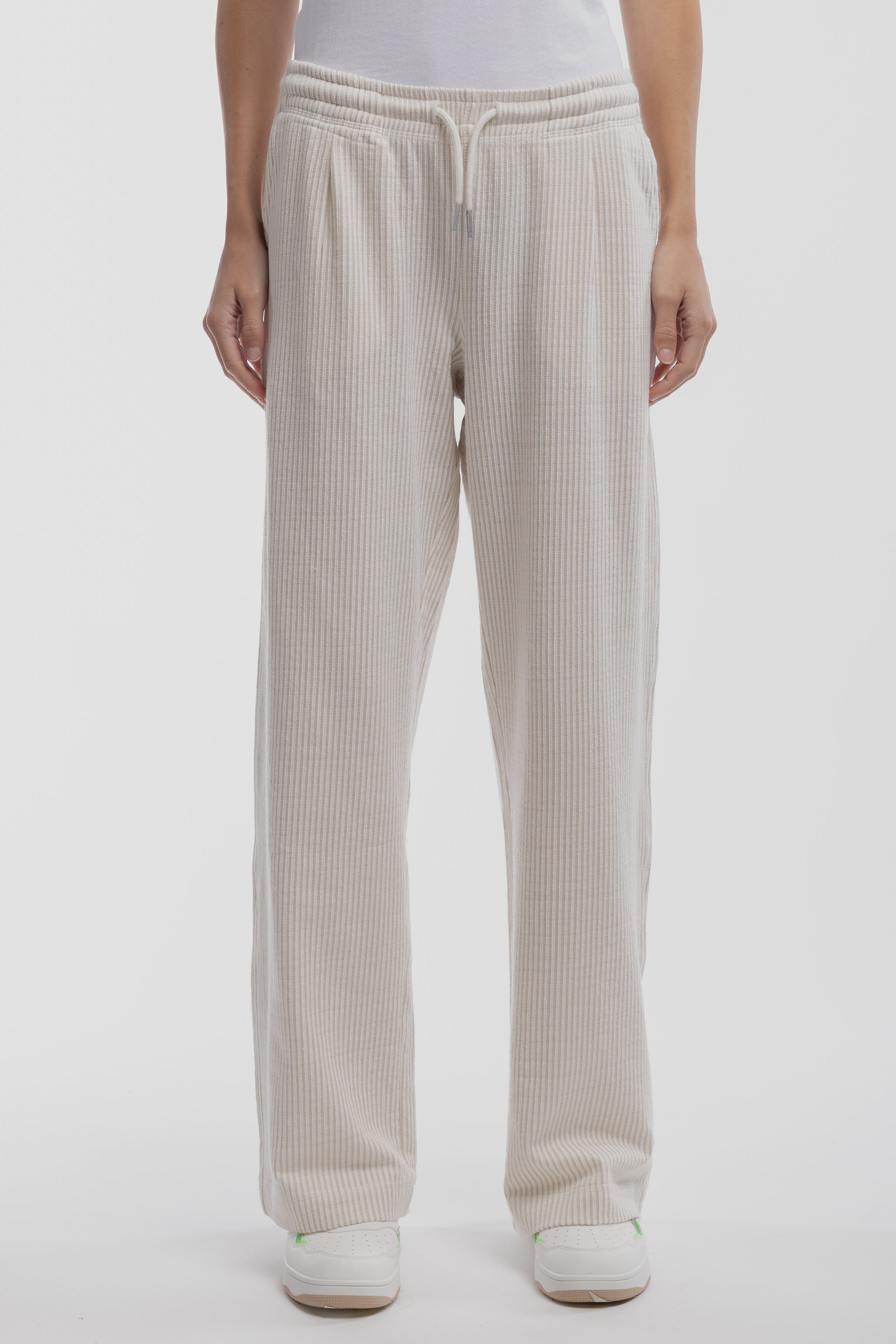 Teddy Smith P-Sublim pantalon beige rayures femme