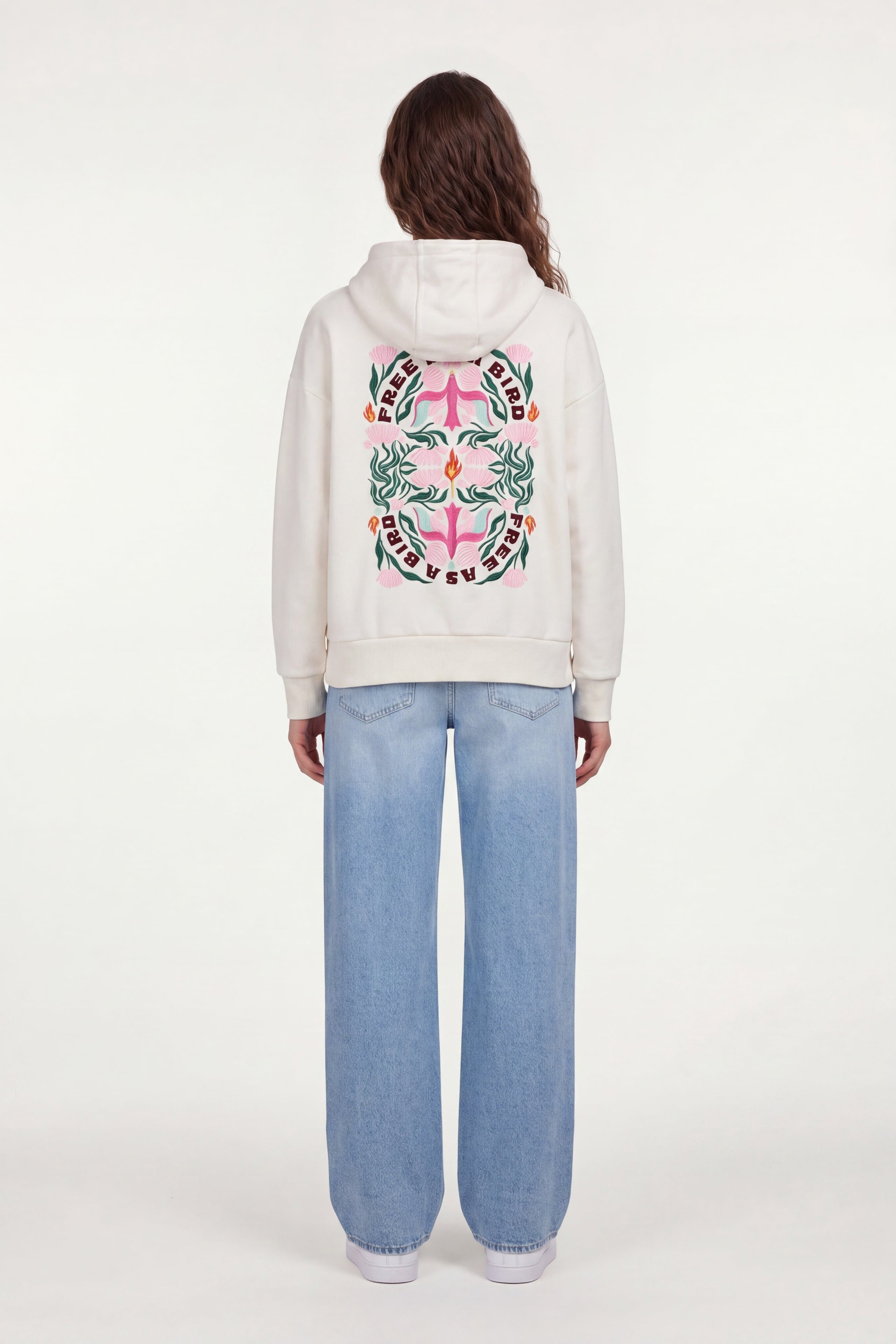 Teddy Smith S-Bird Hoody sweat capuche blanc femme brodé