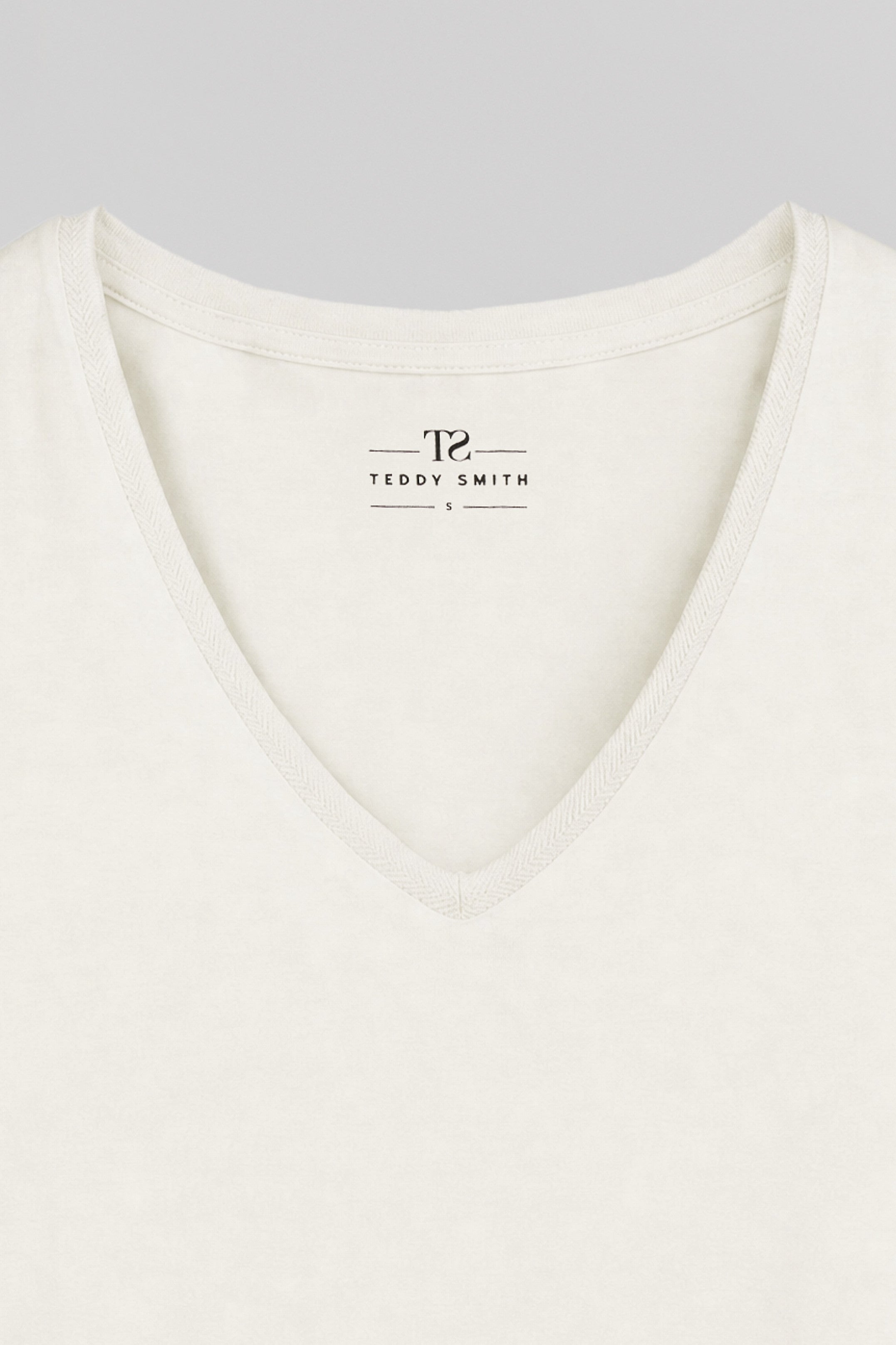 Teddy Smith T-Miana t-shirt blanc col V manches longues
