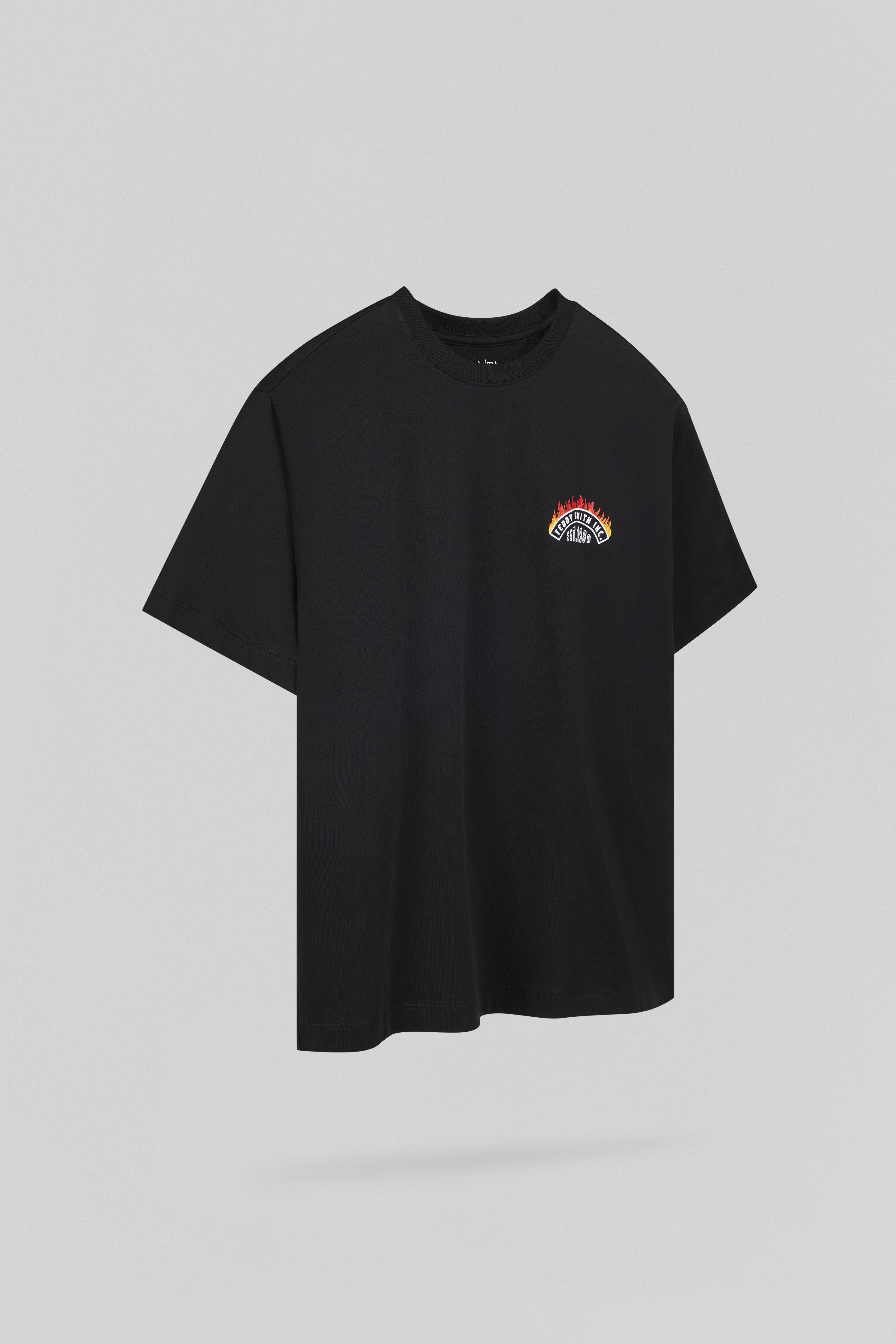 Teddy Smith T-FEU MC JR t-shirt garçon noir imprimé