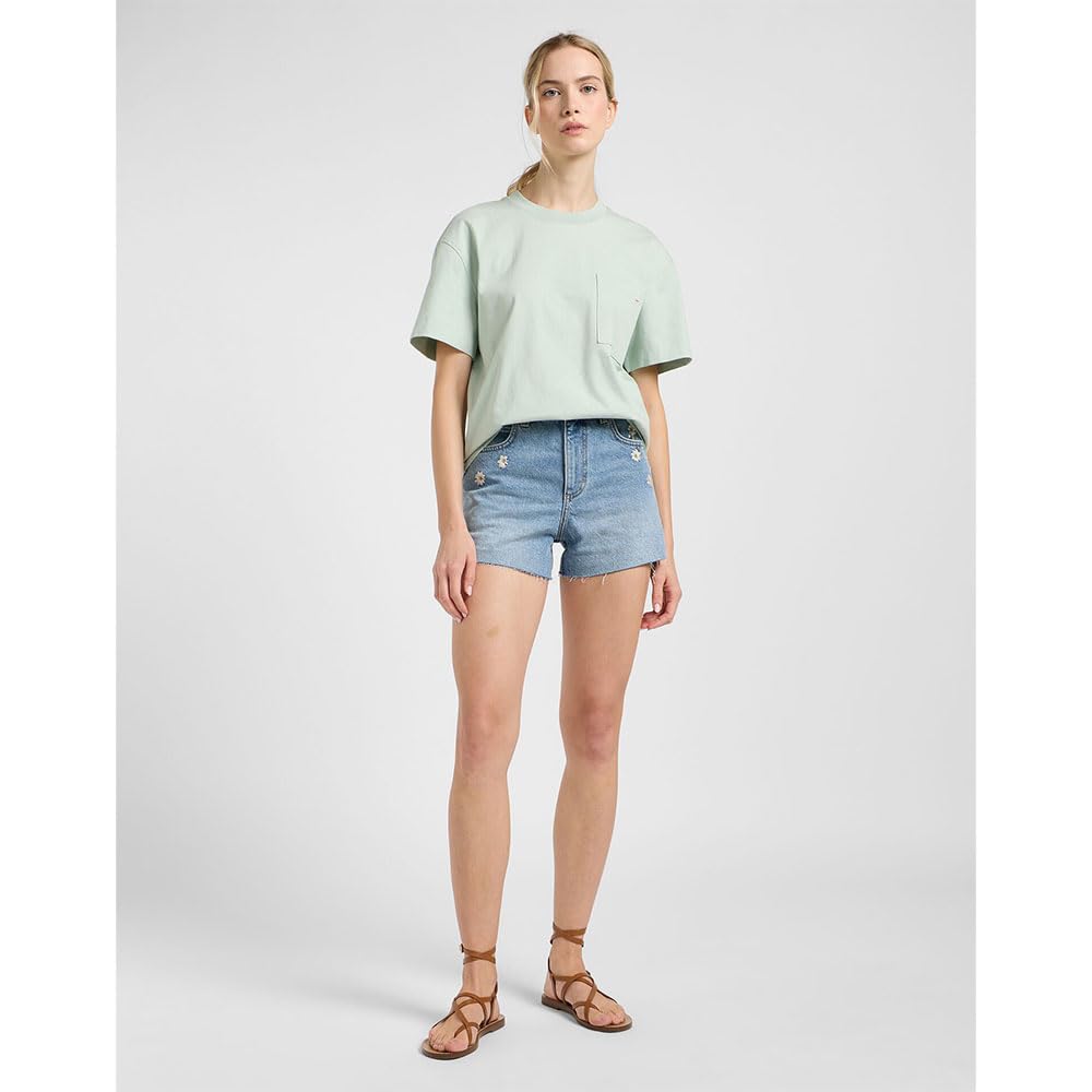 Lee Pocket Tee T-shirt Femme Mauve Douce Coupe Décontractée
