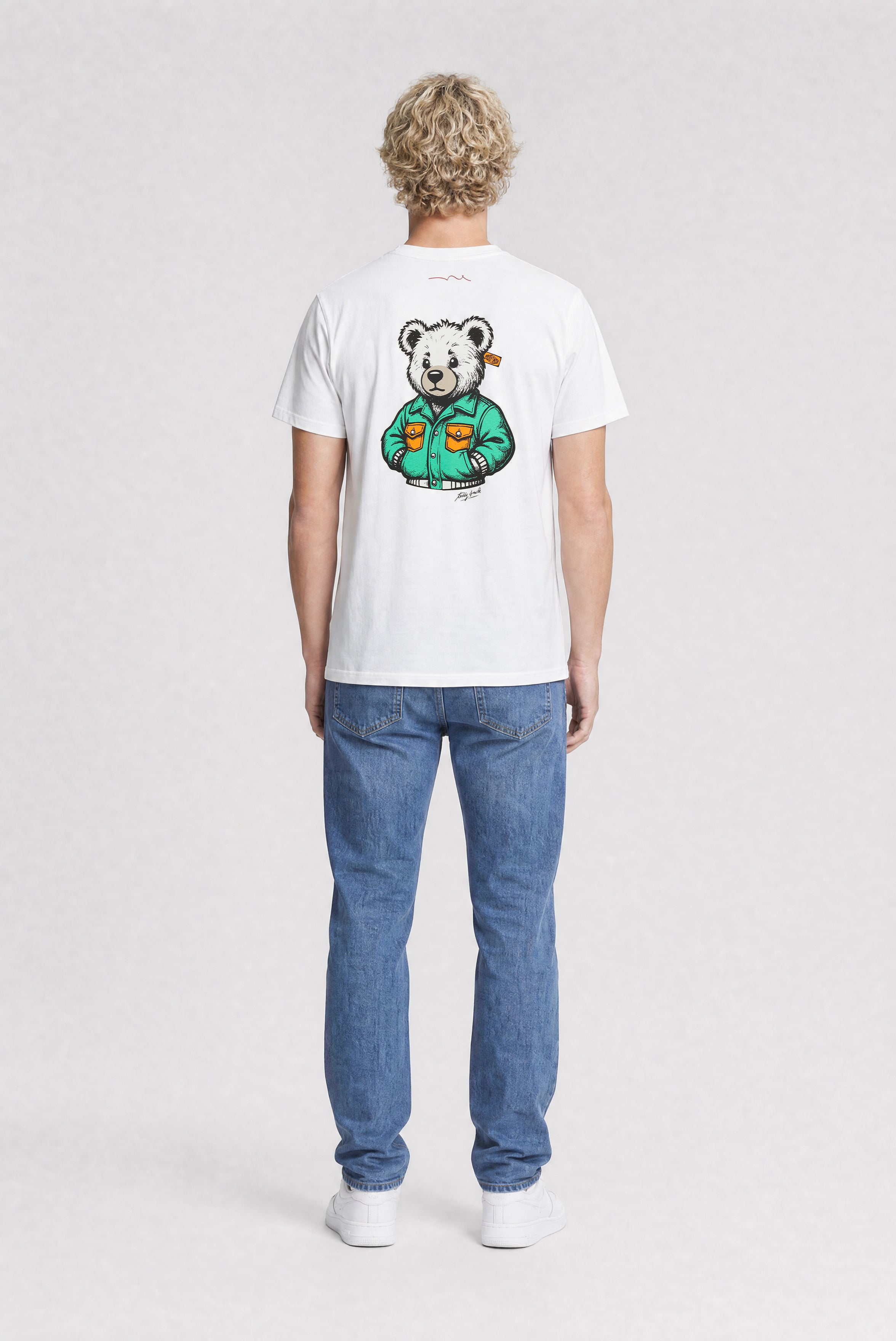 TEDDY SMITH T-BEAR MC t-shirt blanc cassé coton