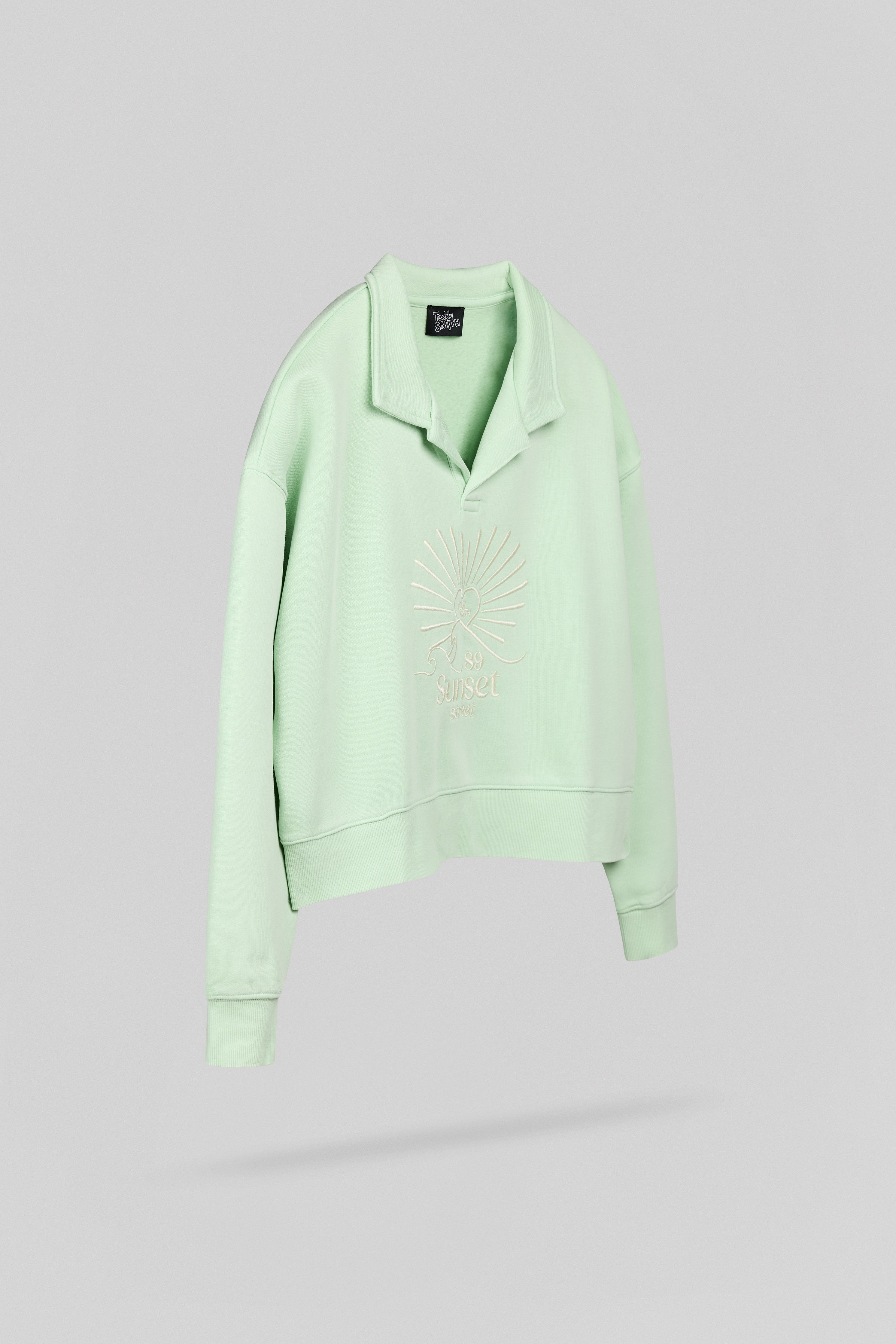 Teddy Smith S-Lily sweat col polo oversize femme menthe