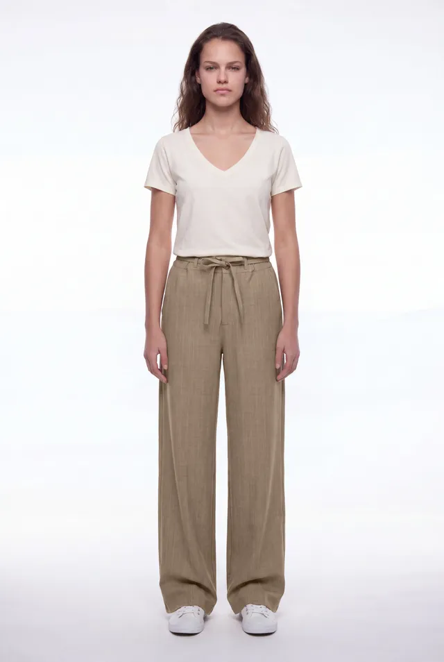 Teddy Smith P-Taylor pantalon Wolf Beige rayures