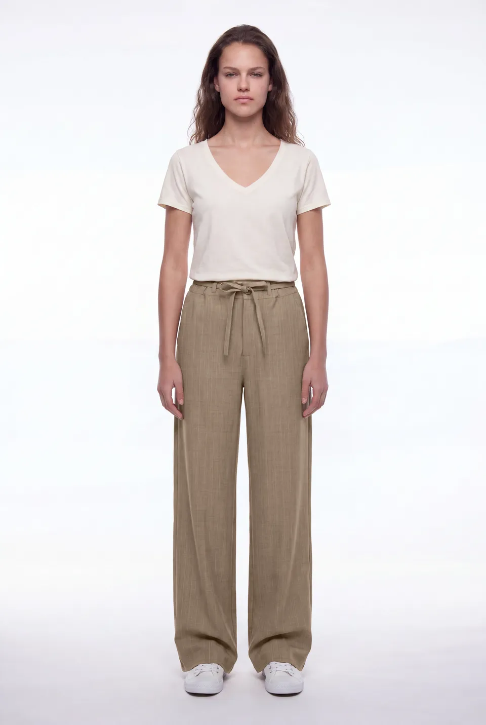 Teddy Smith P-Taylor pantalon Wolf Beige rayures