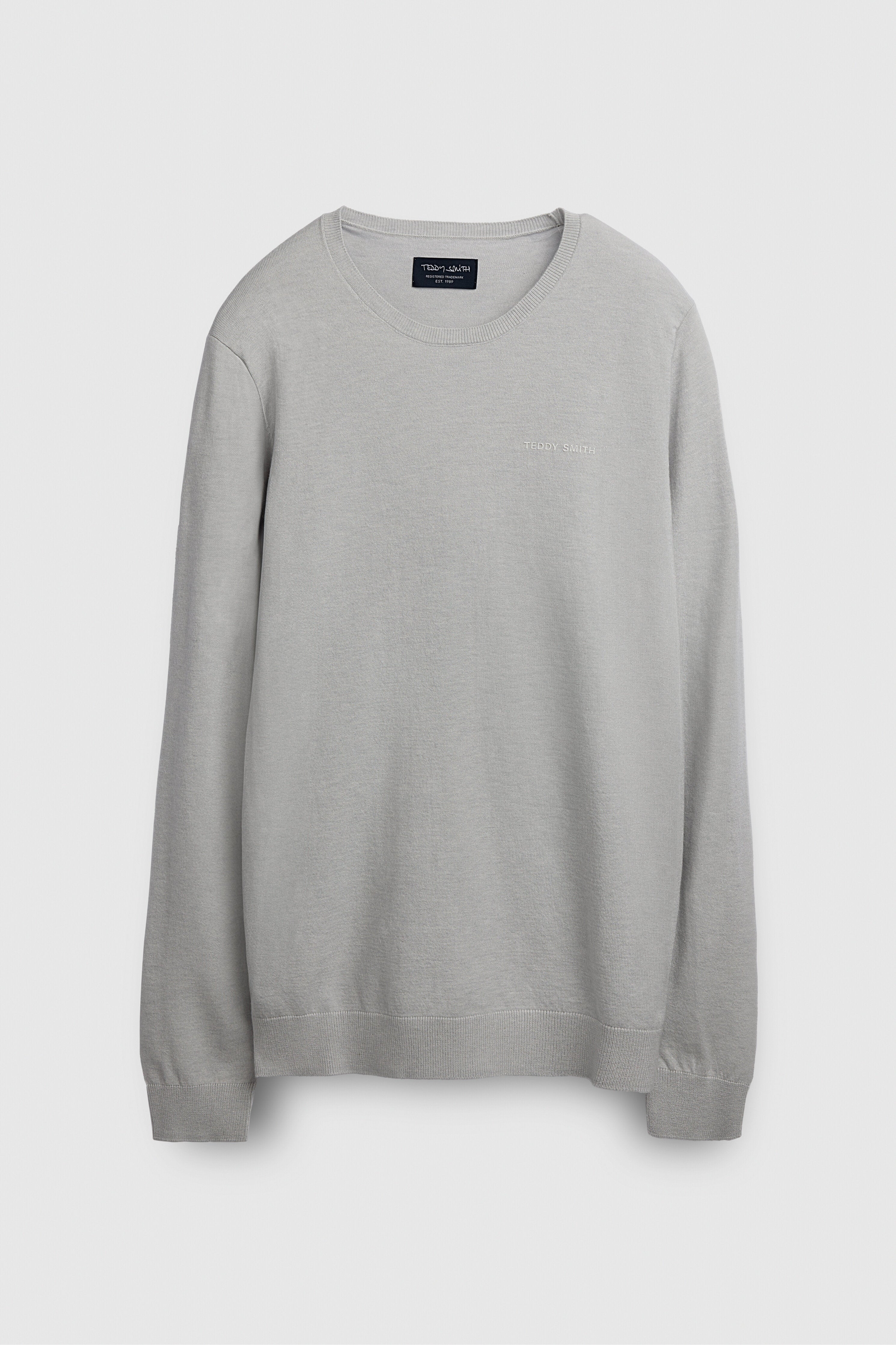 Teddy Smith P-Marc pull col rond gris clair homme