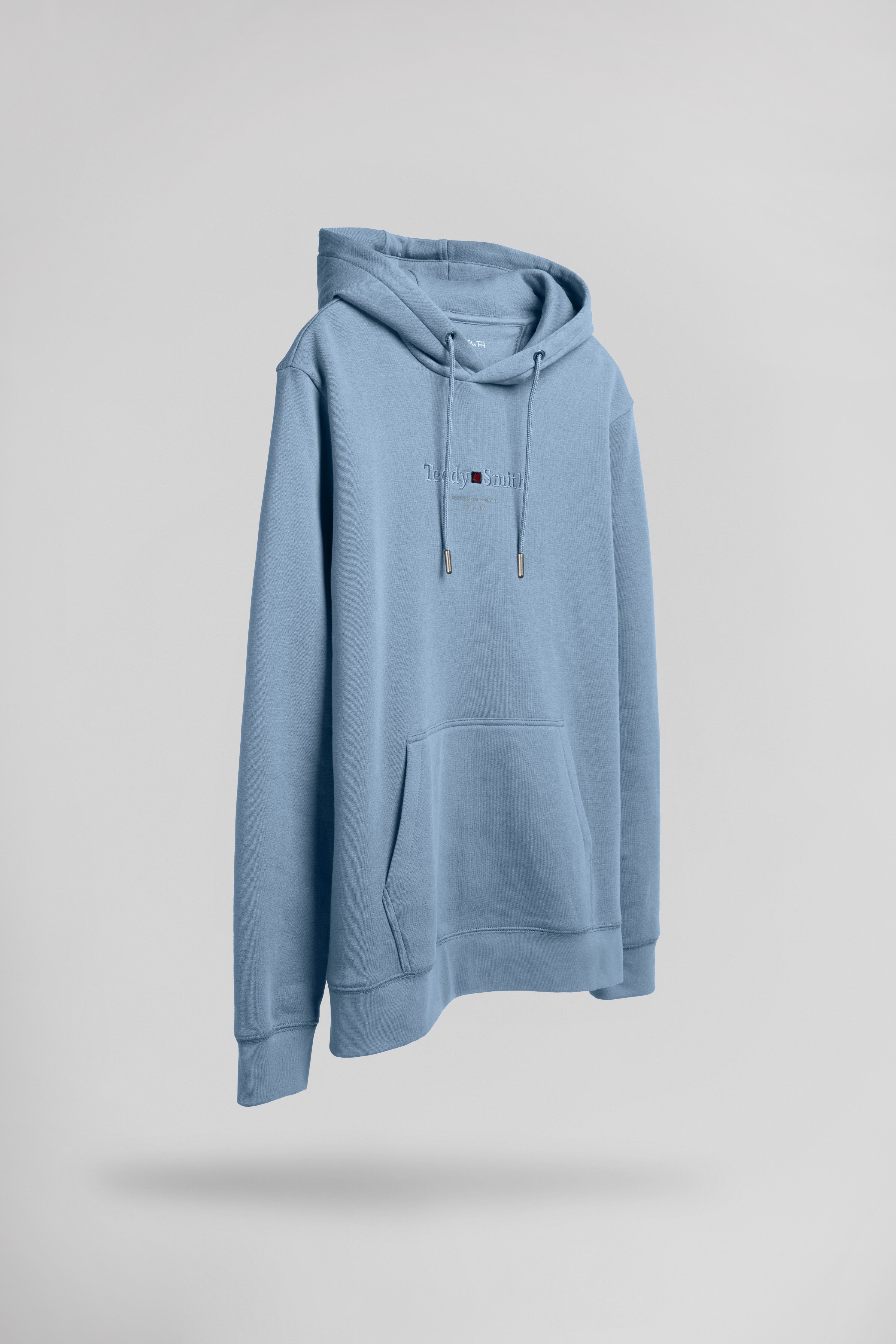 TEDDY SMITH S-JIM HOODY sweat bleu minéral molleton