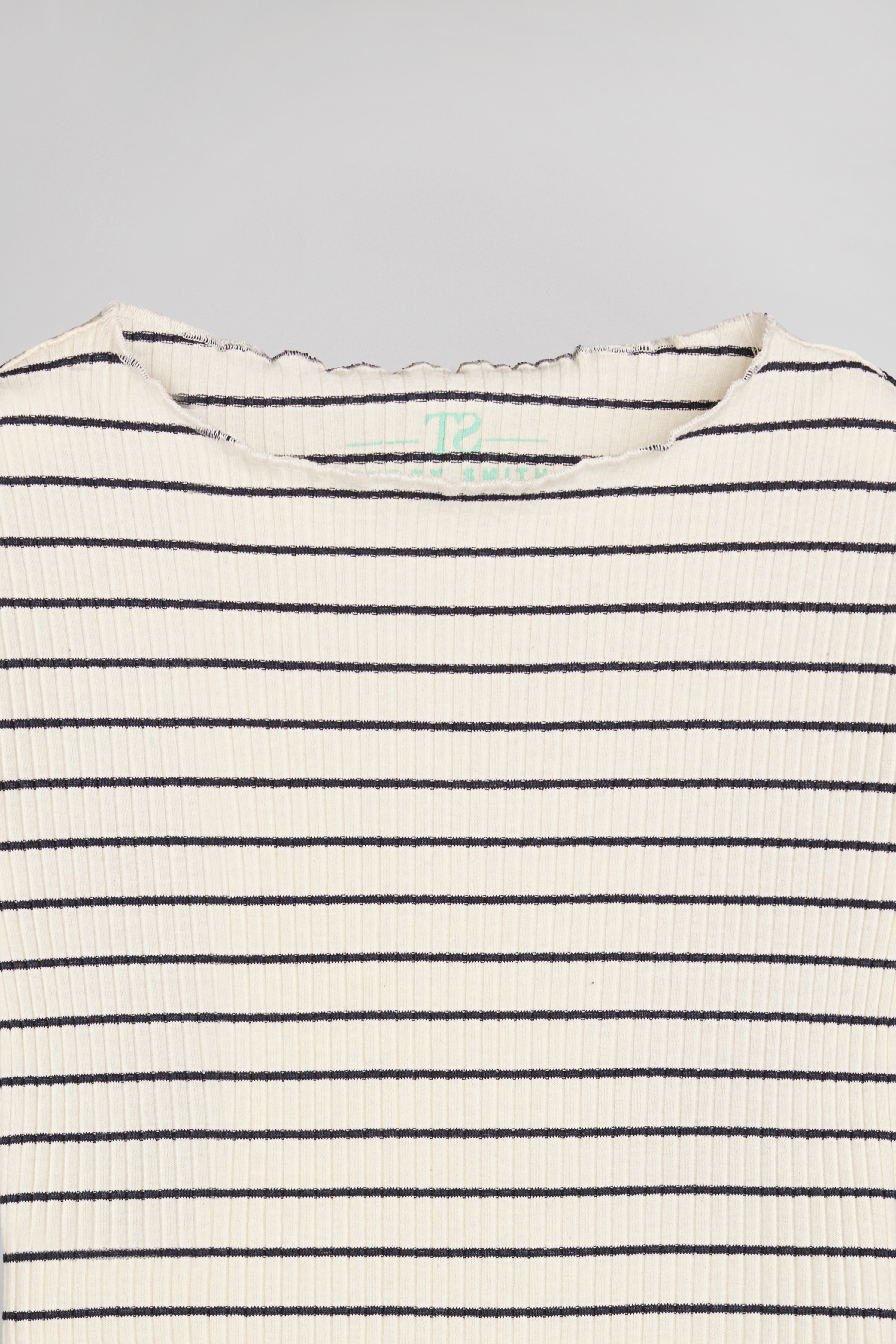 Teddy Smith T-Ray T-shirt fille bleu marine rayé côtelé