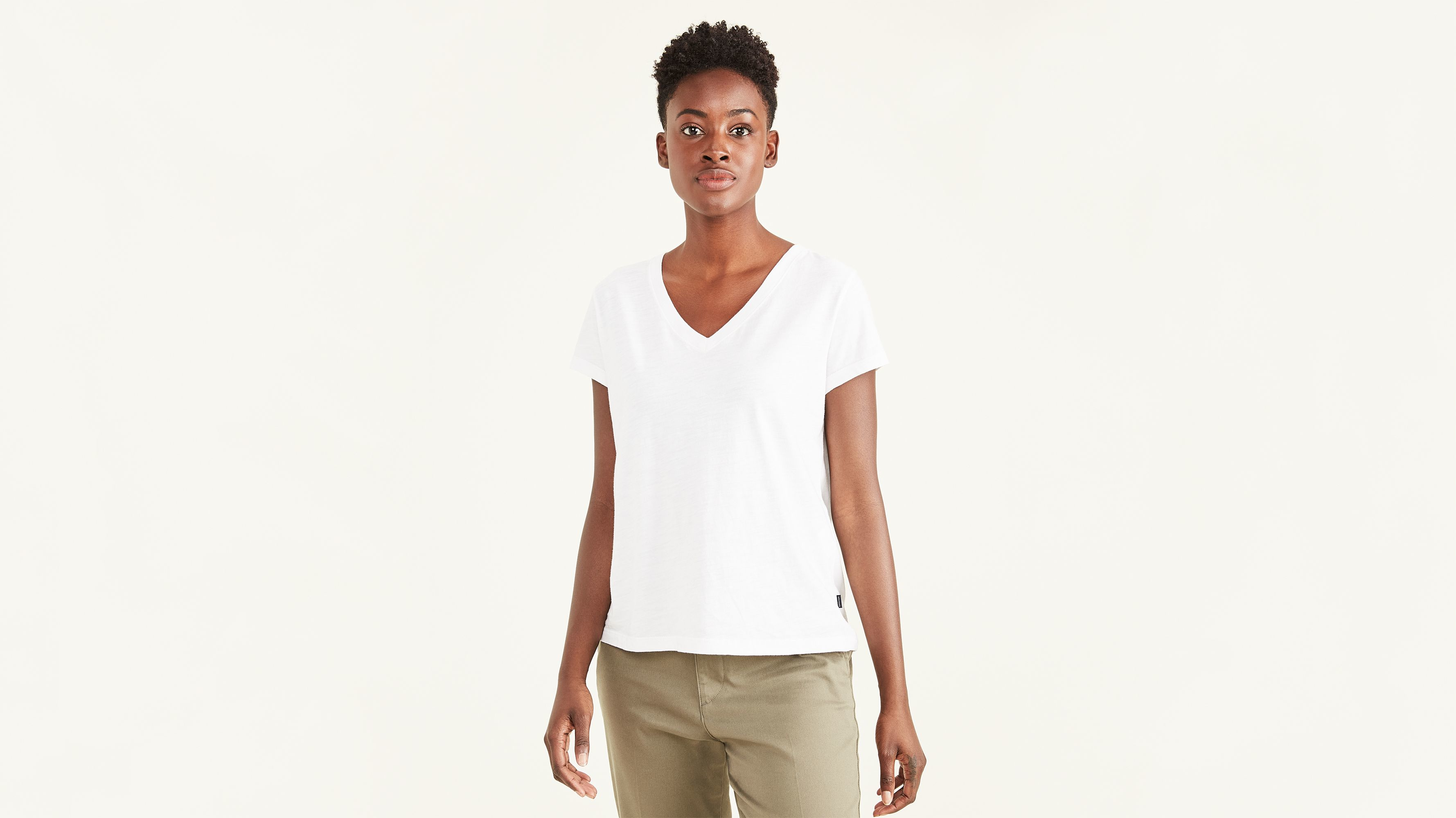 Dockers Favorite V-Neck t-shirt blanc col V femme