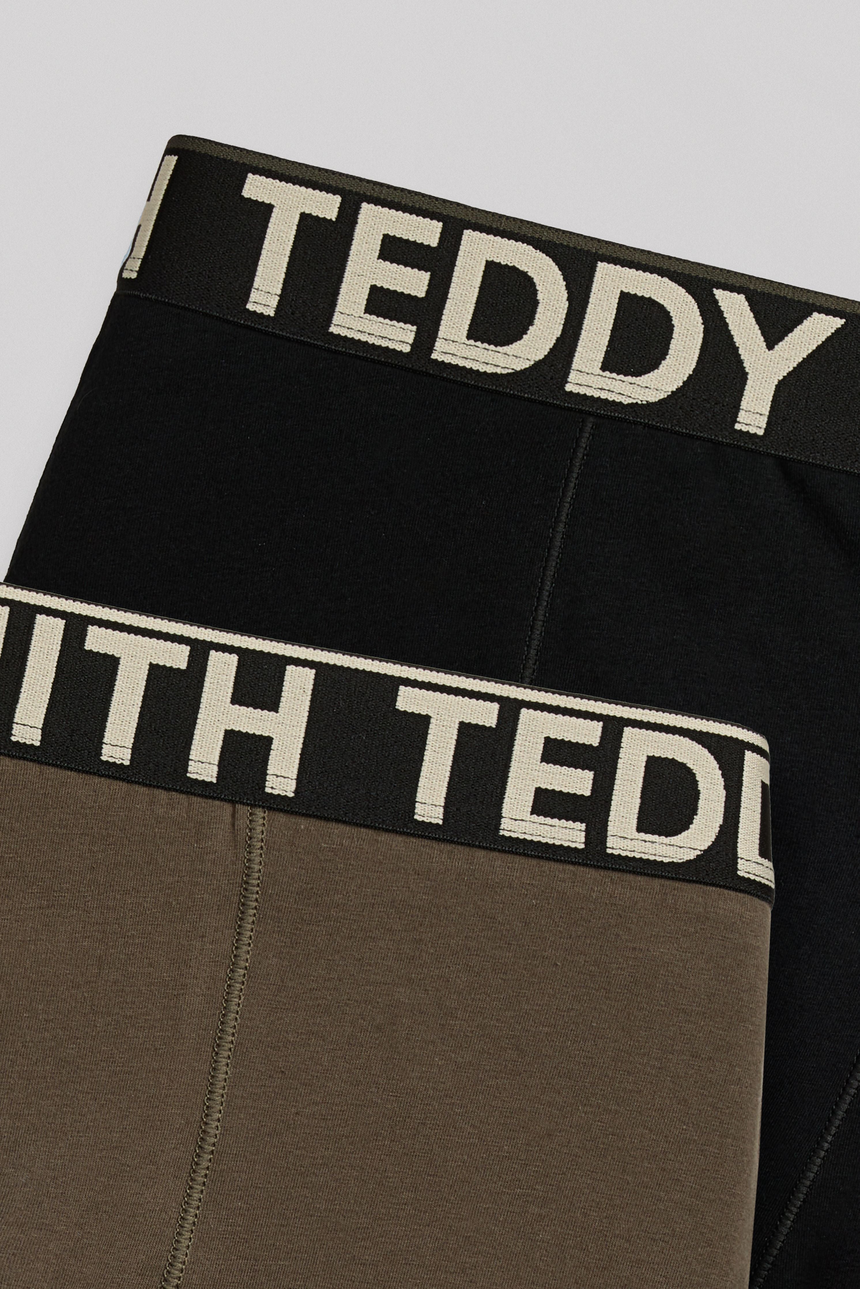 Teddy Smith boxers homme noir kaki lot de 2 coton