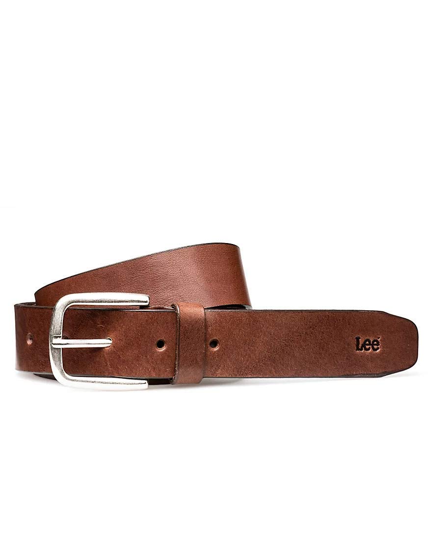 Lee Ceinture Homme 100% Cuir Marron Foncé