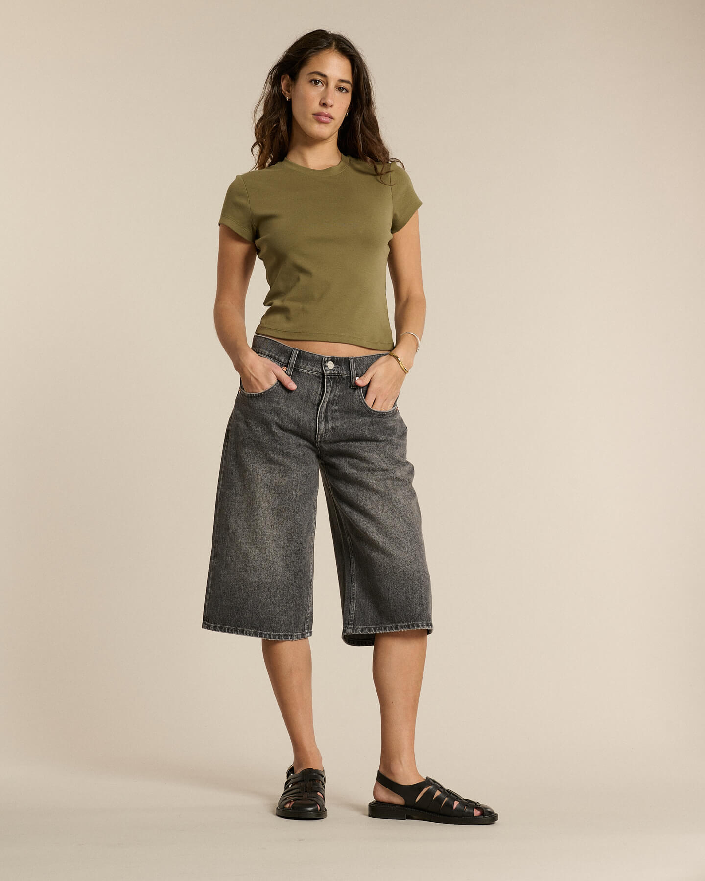 Labdip Kyoto Denim Dusty Grey bermuda gris droite