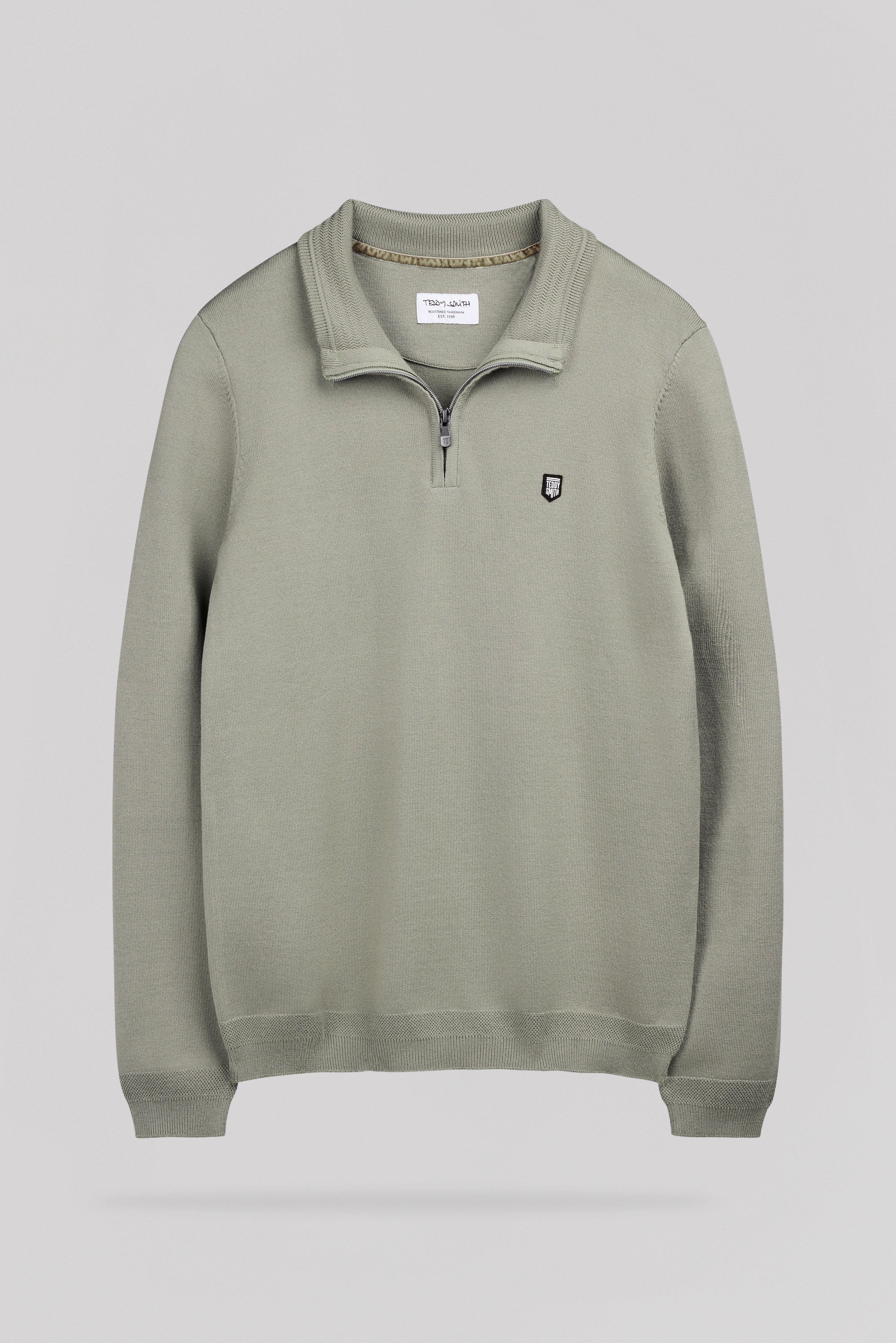 Teddy Smith P-Marty 2 pull homme kaki col zippé