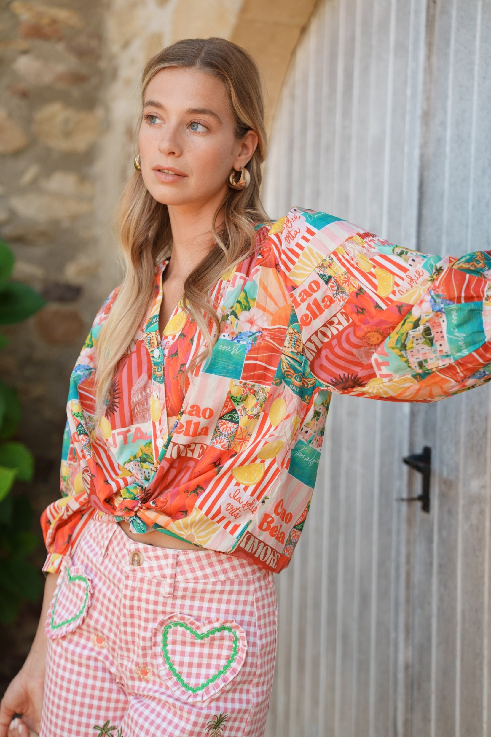 Maison Onado Popine short taille 36 vichy rose