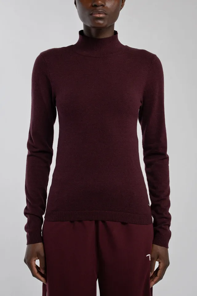 Teddy Smith P-Connie pull col montant bordeaux femme