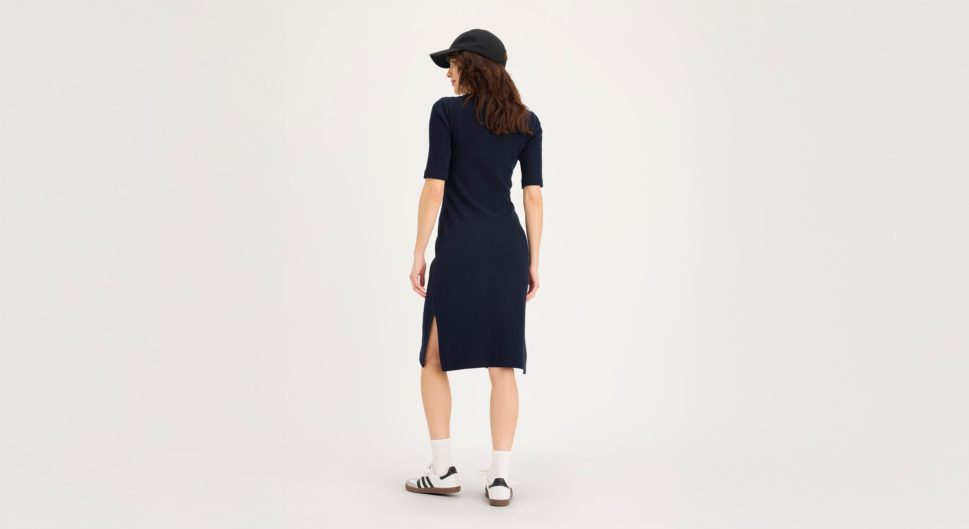 Dockers Lofi Robe Côtelée Slim Bleue Mi-longue