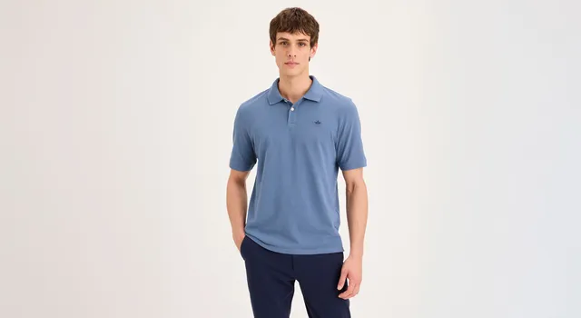 Dockers Pique Polo Slim Fit polo bleu piqué