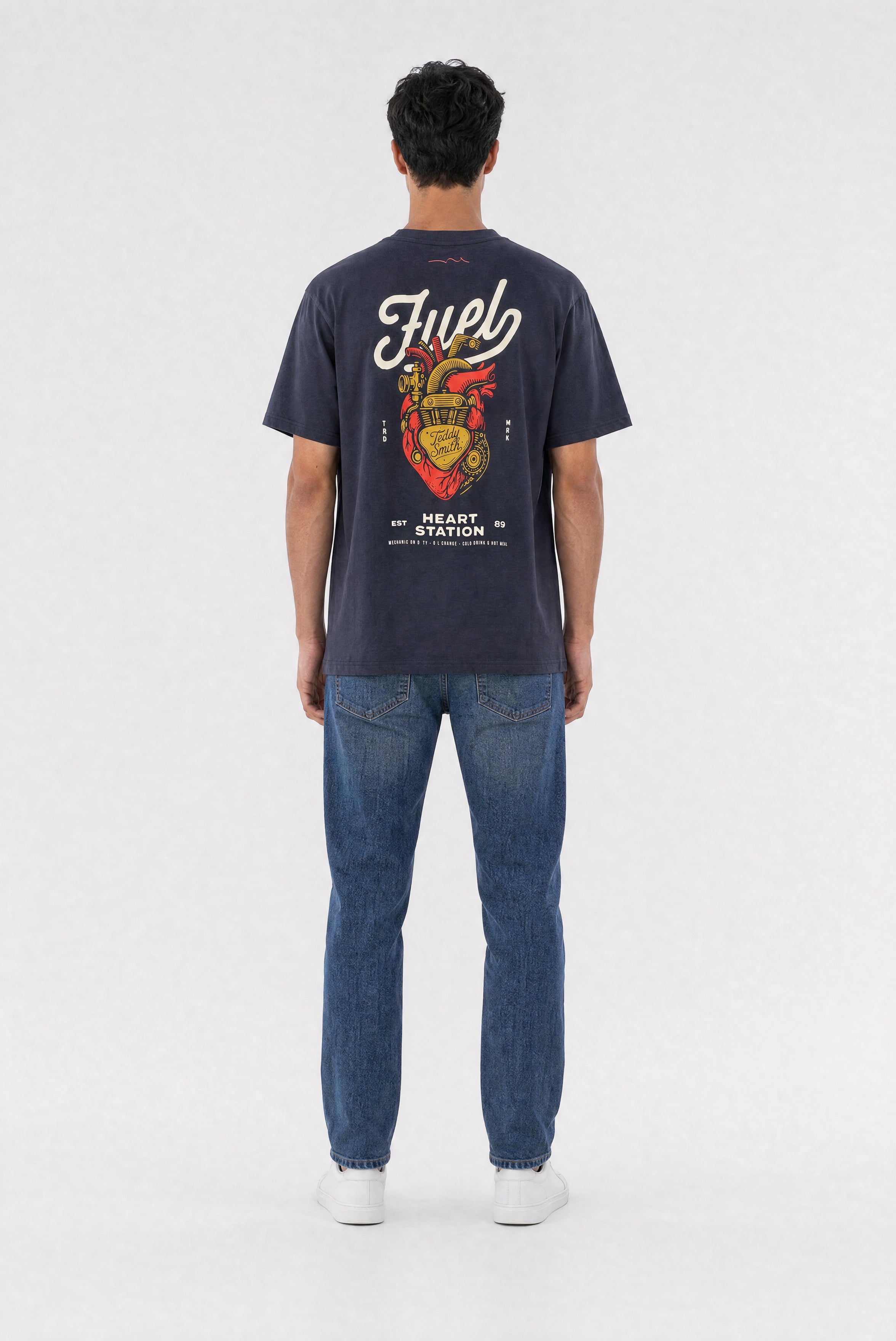 Teddy Smith T-Motorheat MC t-shirt loose bleu marine