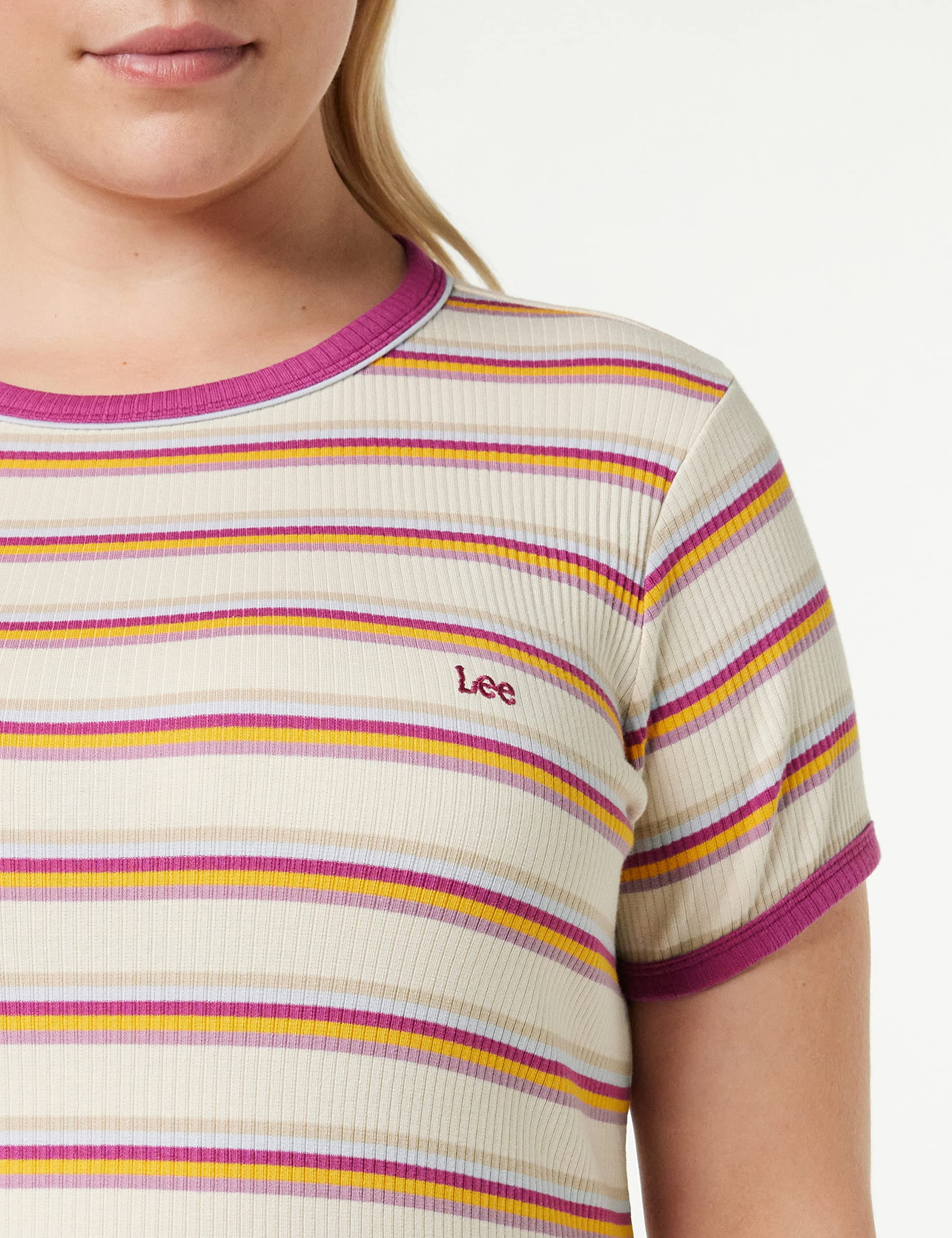 Lee Stripe Tee t-shirt femme rayures thé doré