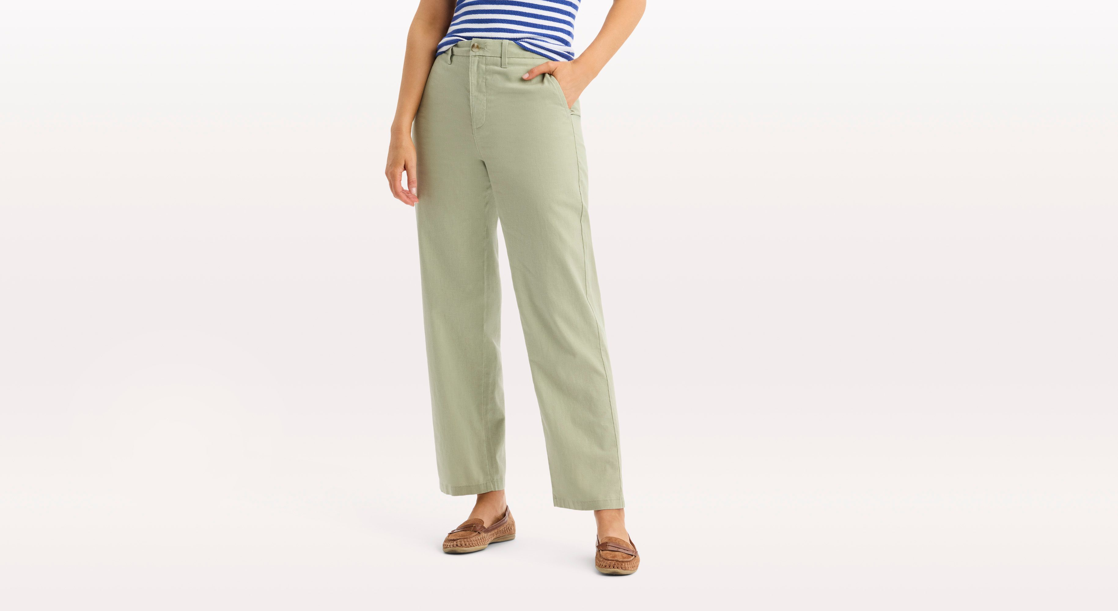 Dockers Blake High Straight chino vert taille haute coupe droite