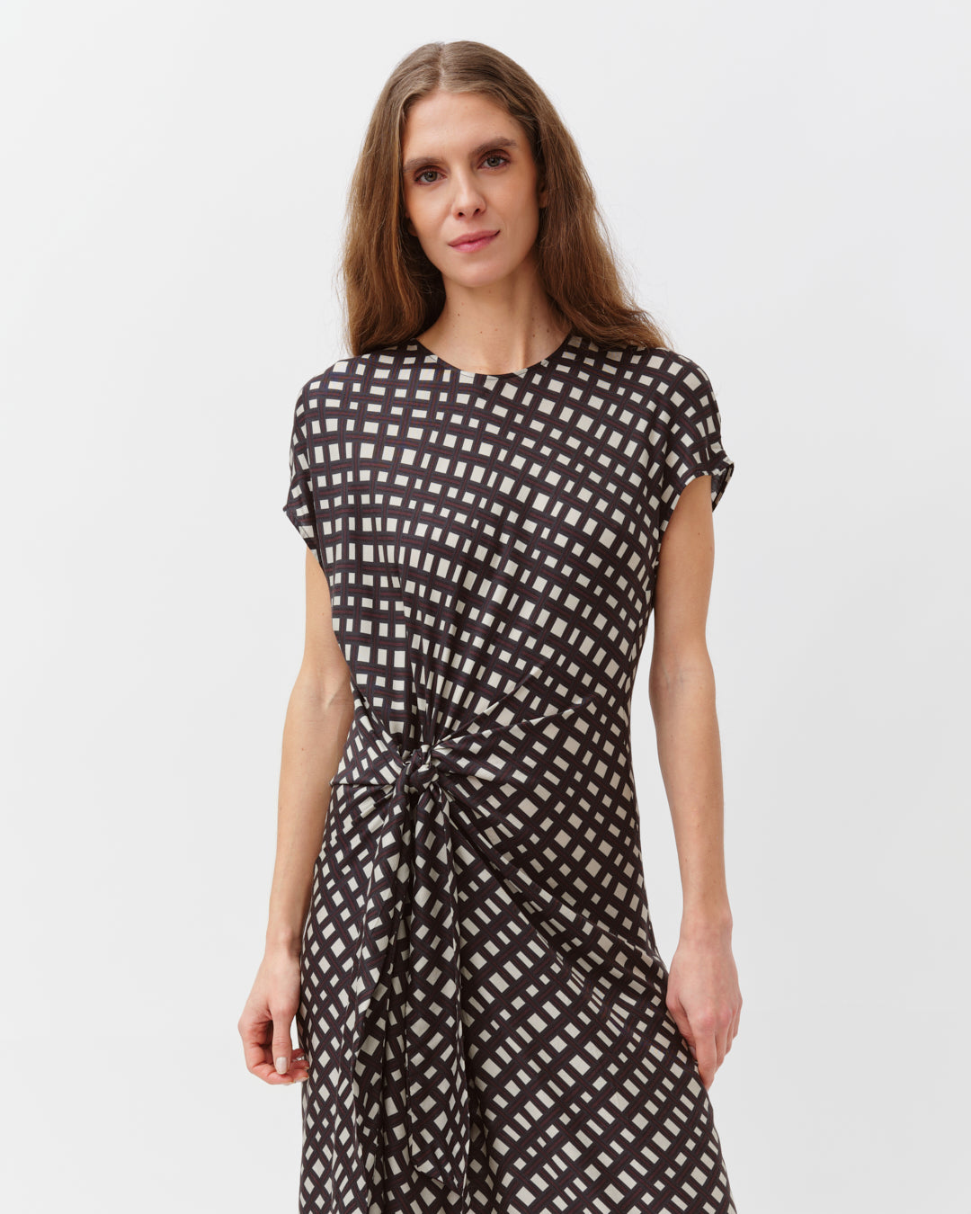 DIEGA RAMOMA robe longue rouge écru marine