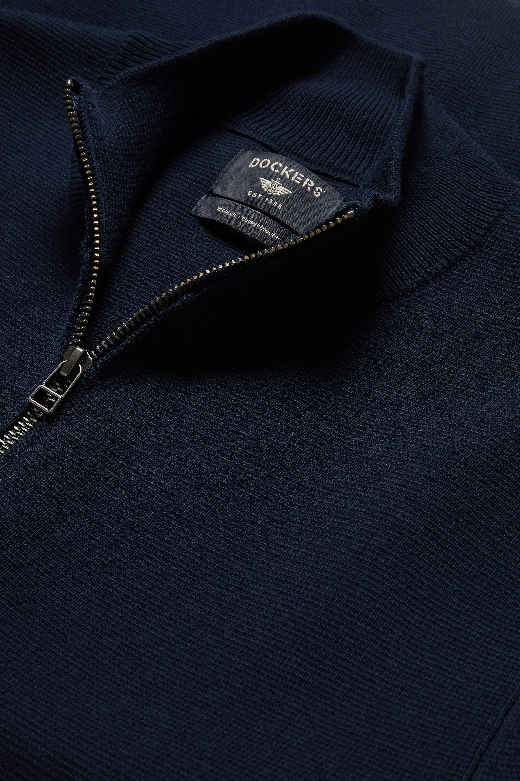 Dockers Full-Zip Sweater pull zippé bleu marine coupe regular