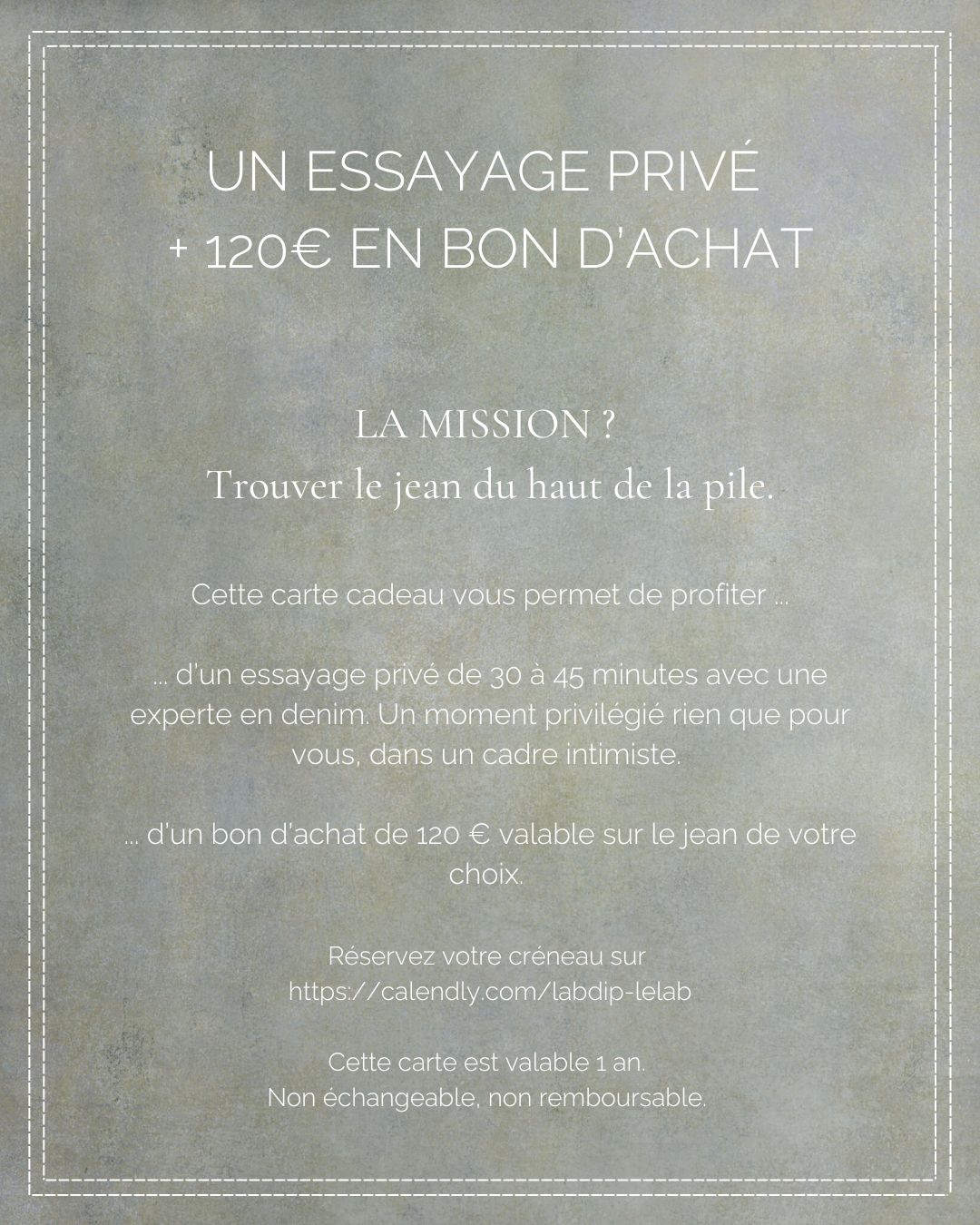 Labdip Le Lab Essayage Privé e-carte cadeau 120 euros