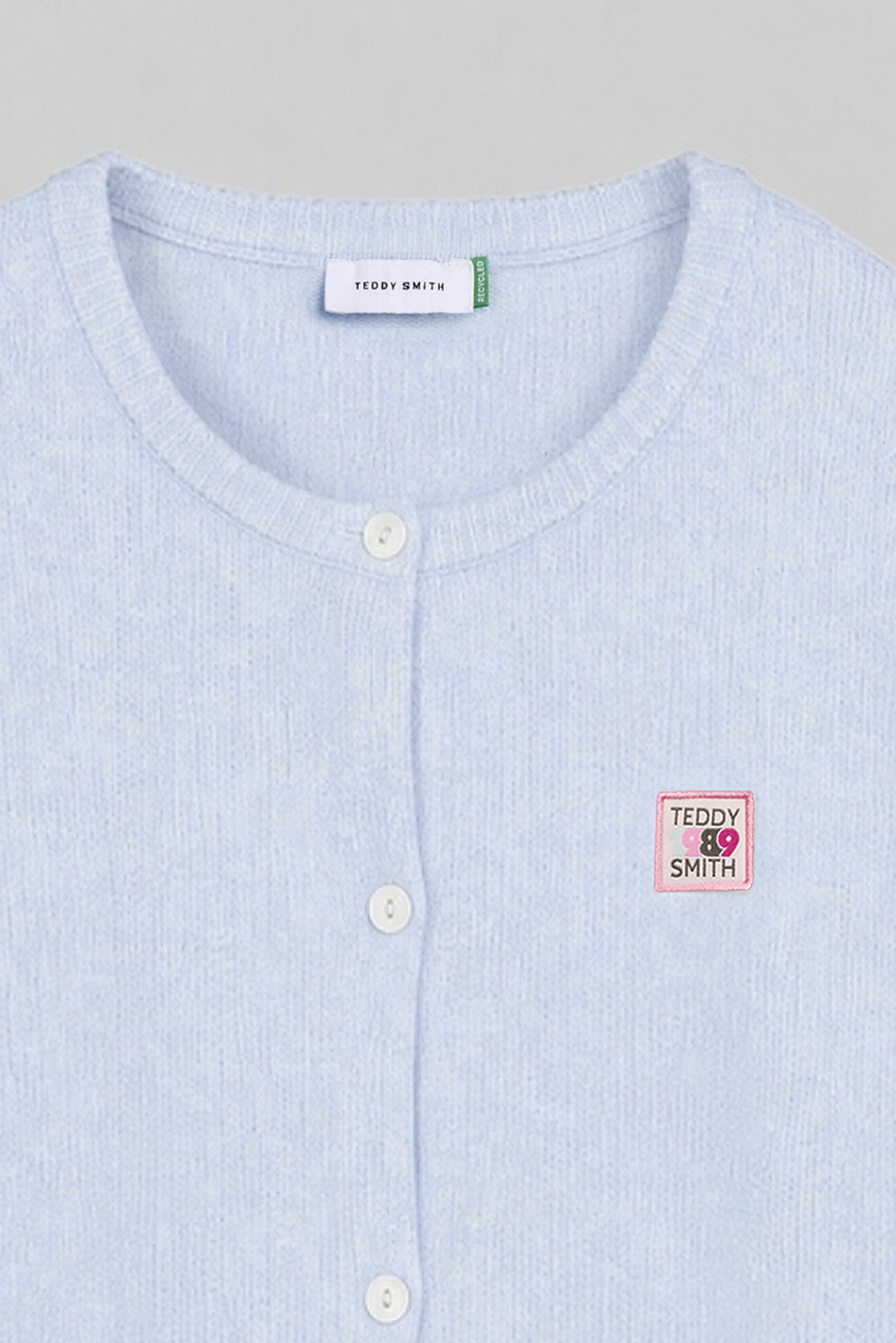 Teddy Smith G-Amelia gilet bleu ciel chiné coton