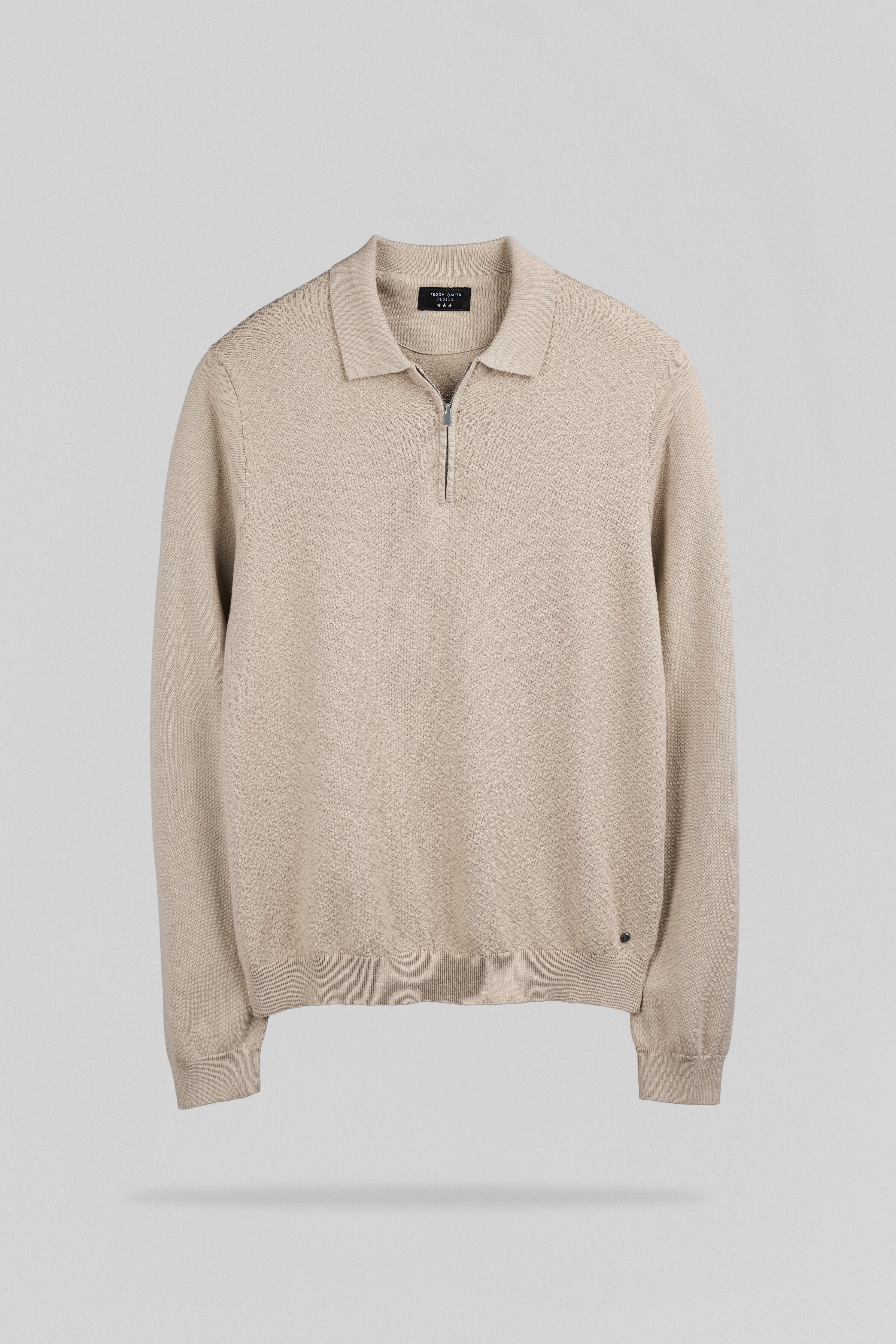 Teddy Smith P-Lynn polo manches longues beige lin coton