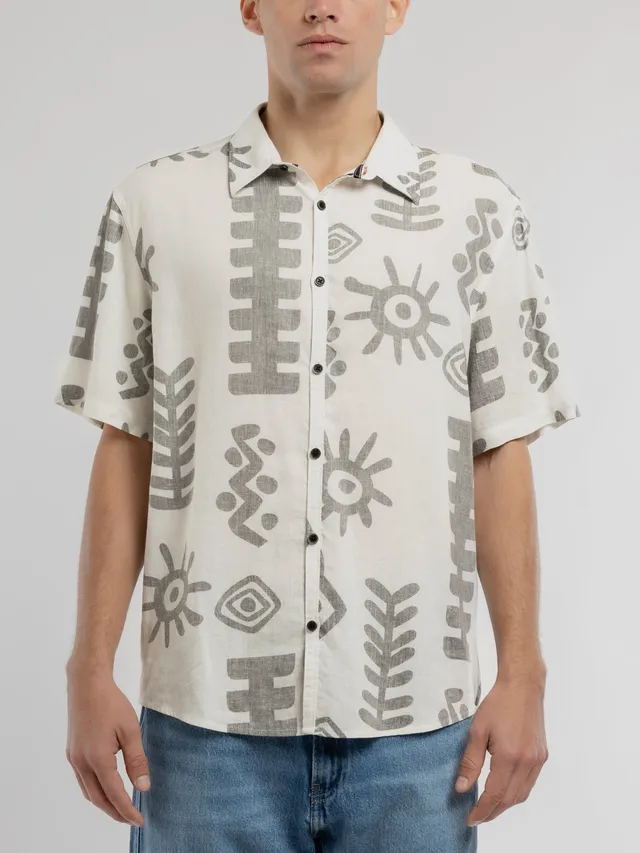 Teddy Smith C-Alberto MC chemise ample crème viscose