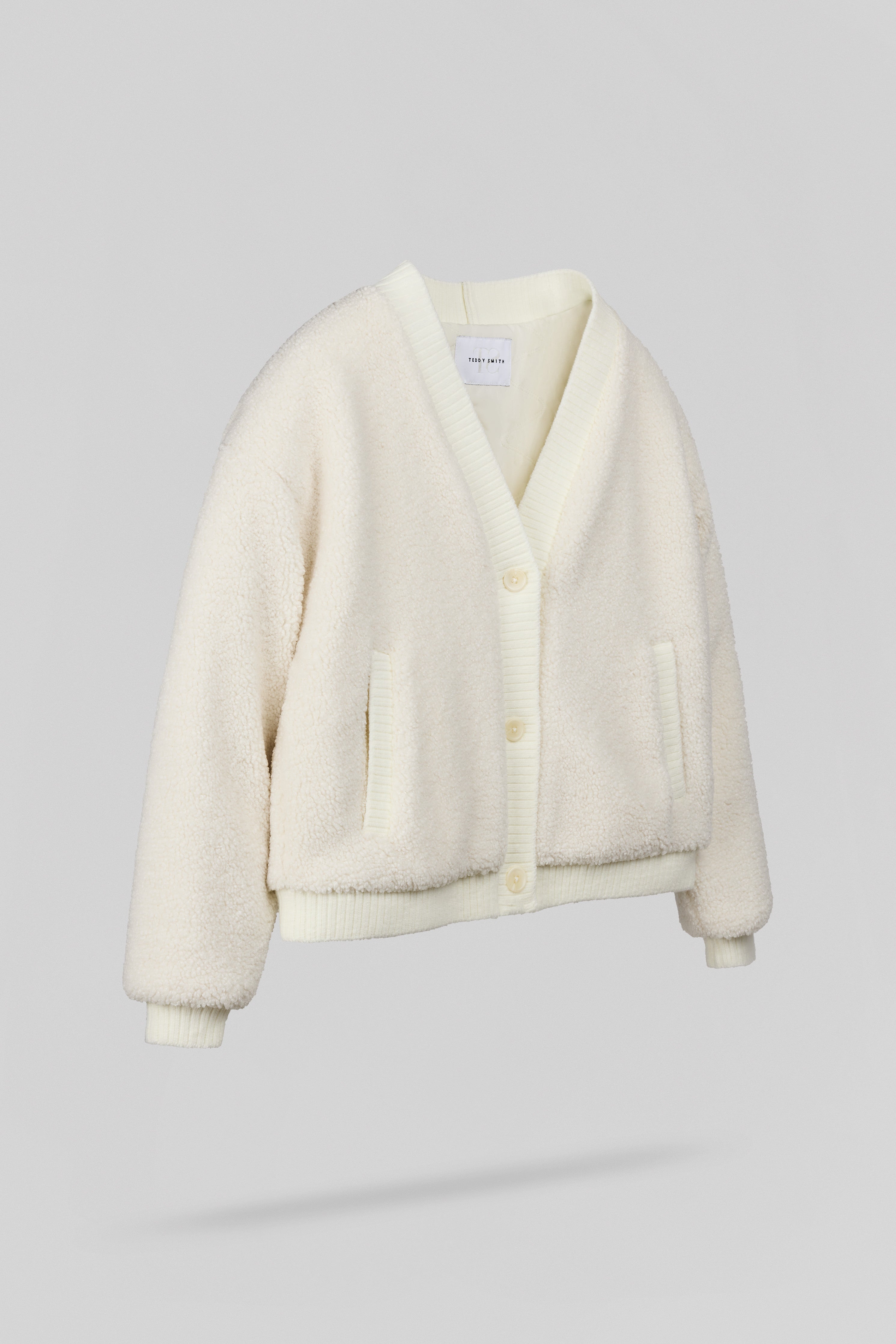 Teddy Smith G-Atess gilet sherpa blanc femme