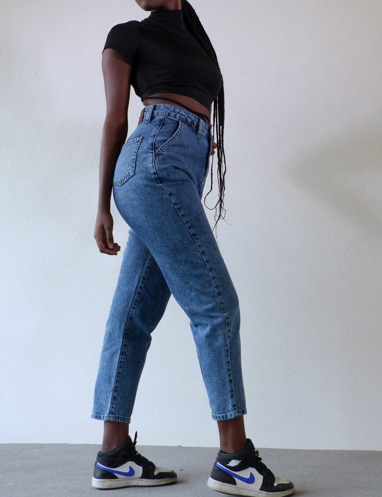 AA Spontané Modern Mom jean bleu marine taille haute
