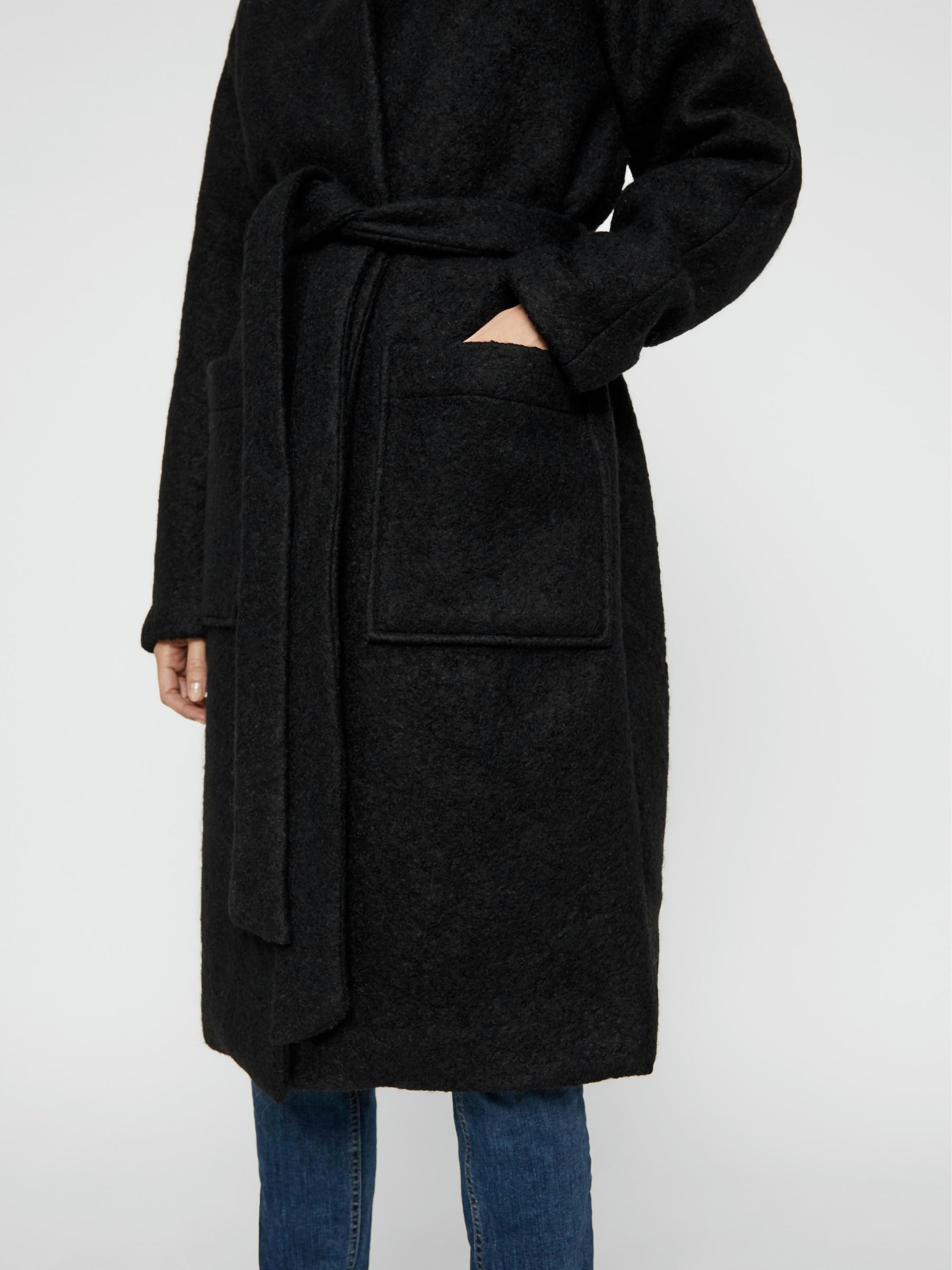 Noisy May manteau long laine ceinture coupe ample