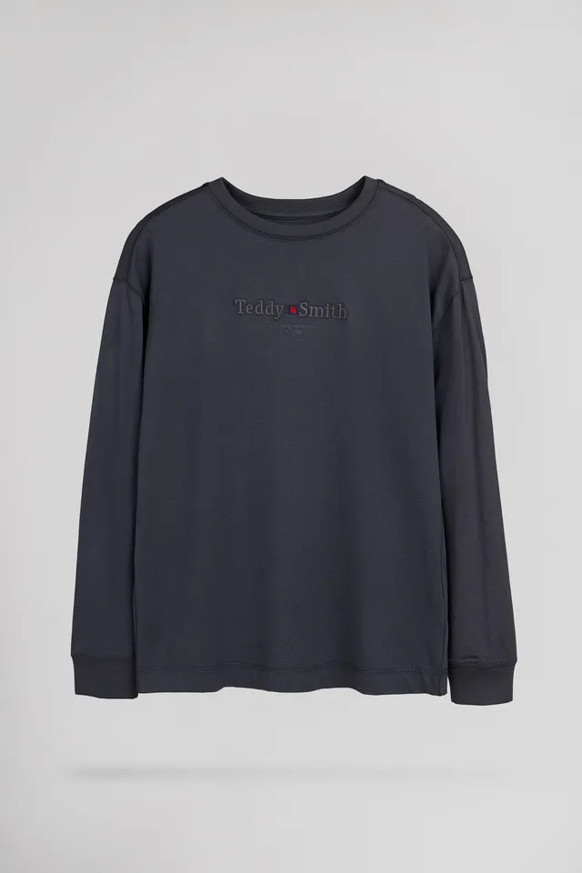 Teddy Smith T-Jim ML JR t-shirt gris mineral ink coton